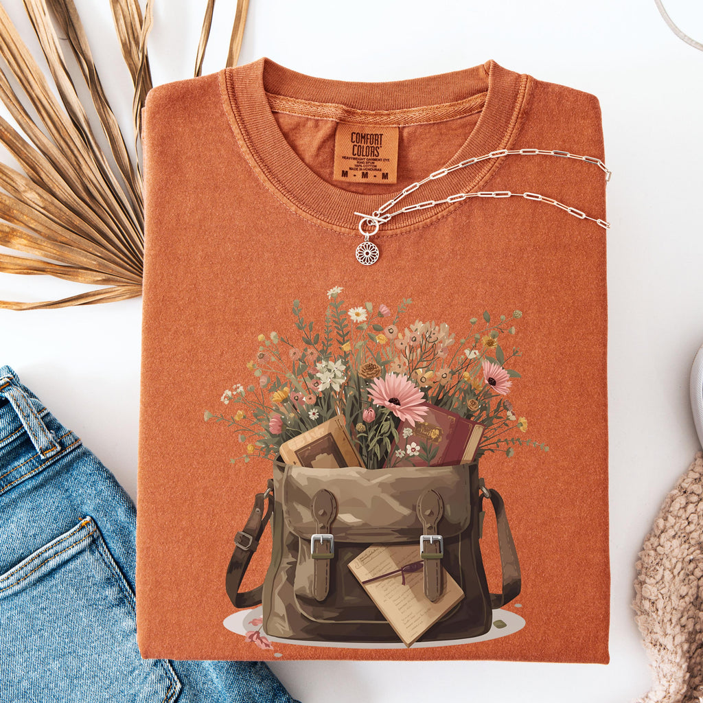 Book Lover Floral Tee | Teacher Wildflower Shirt