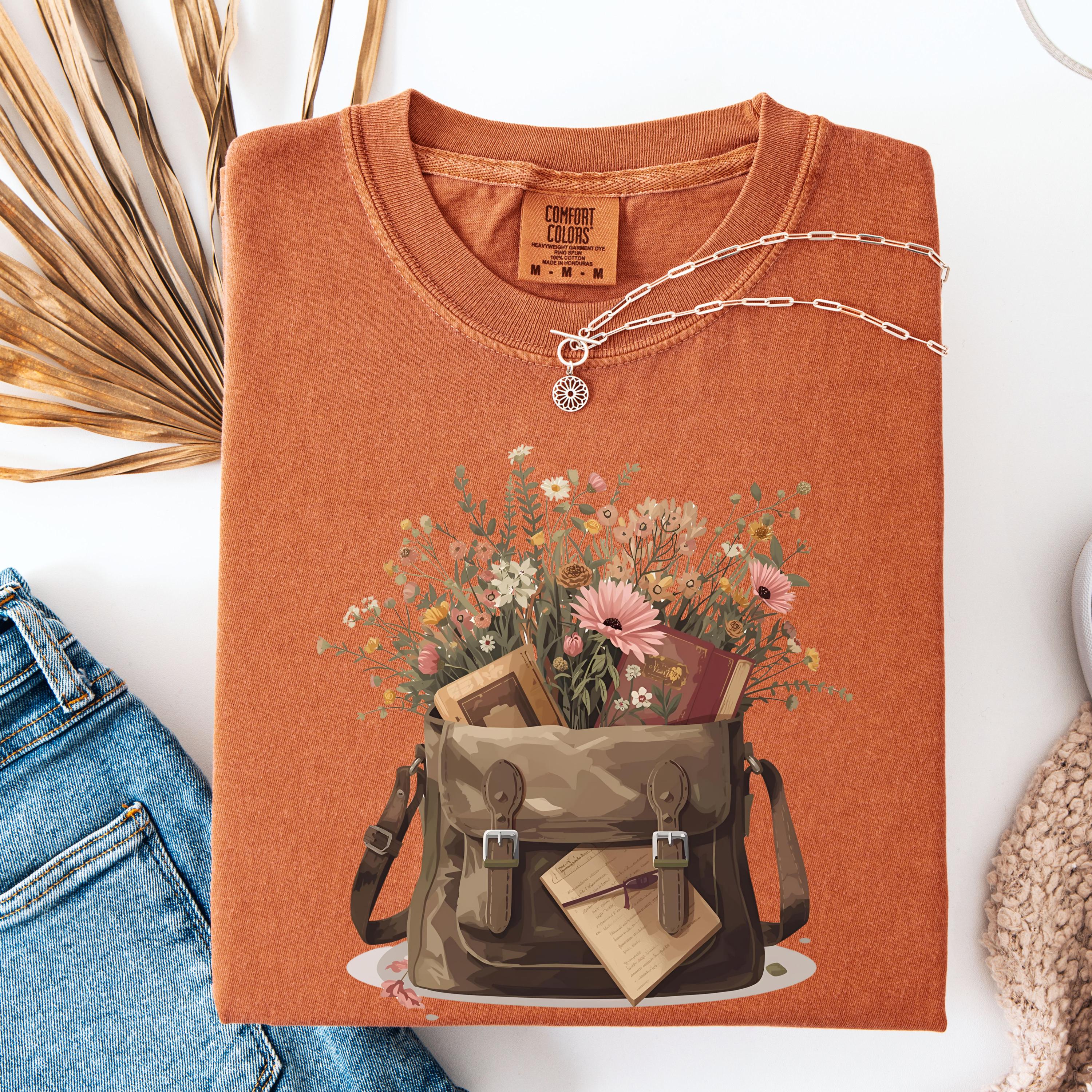 Book Lover Floral Tee | Teacher Wildflower Shirt