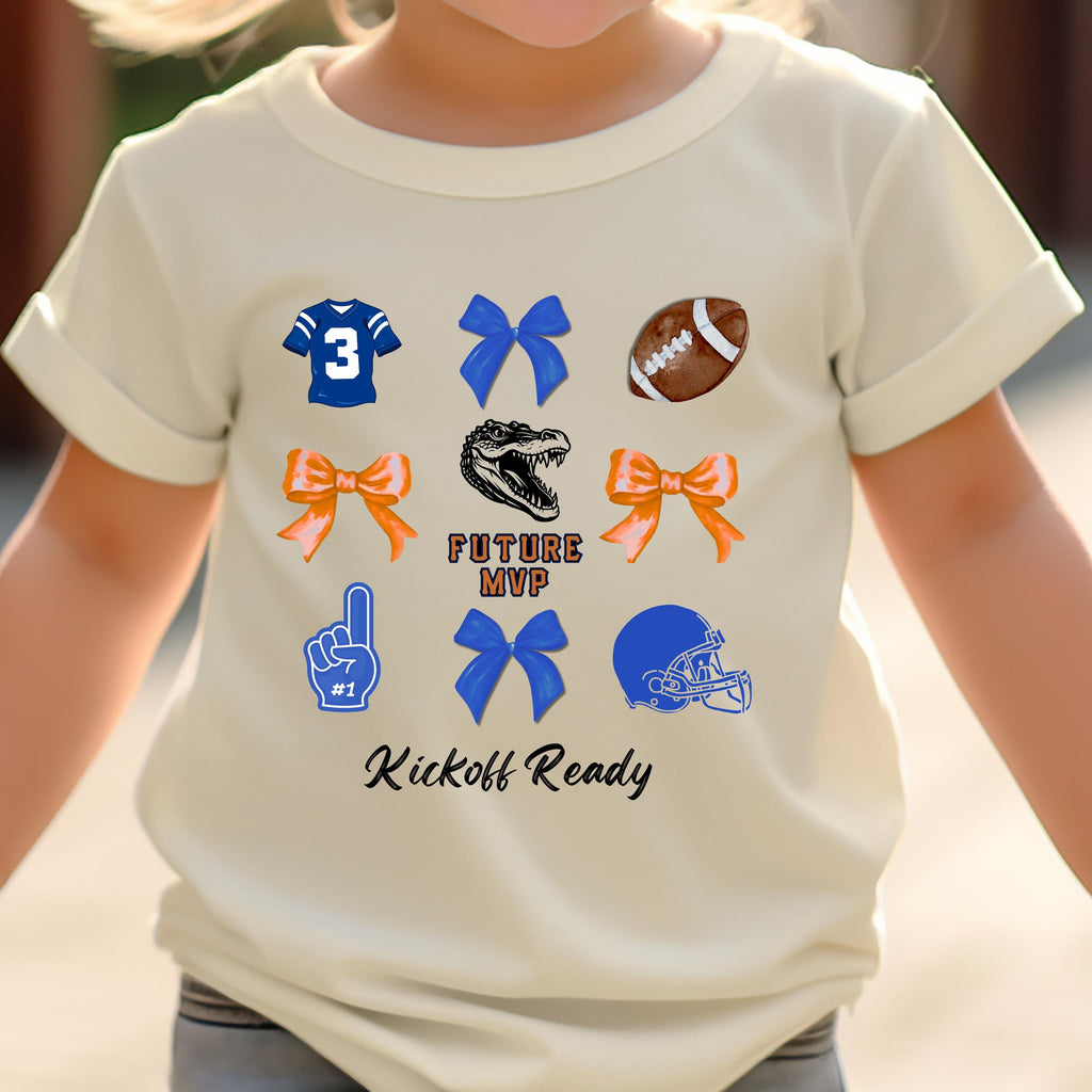 Kids Future MVP Game Day Shirt | Football & Bows | Youth Unisex | Bella+Canvas 3001Y