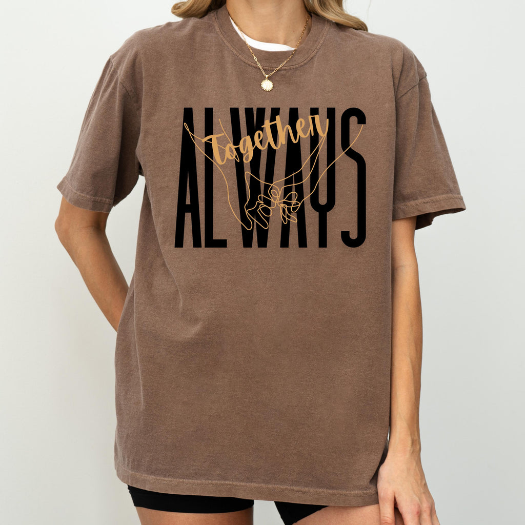 Together Pinky Promise Line Art Couples T-Shirt Vintage Gift