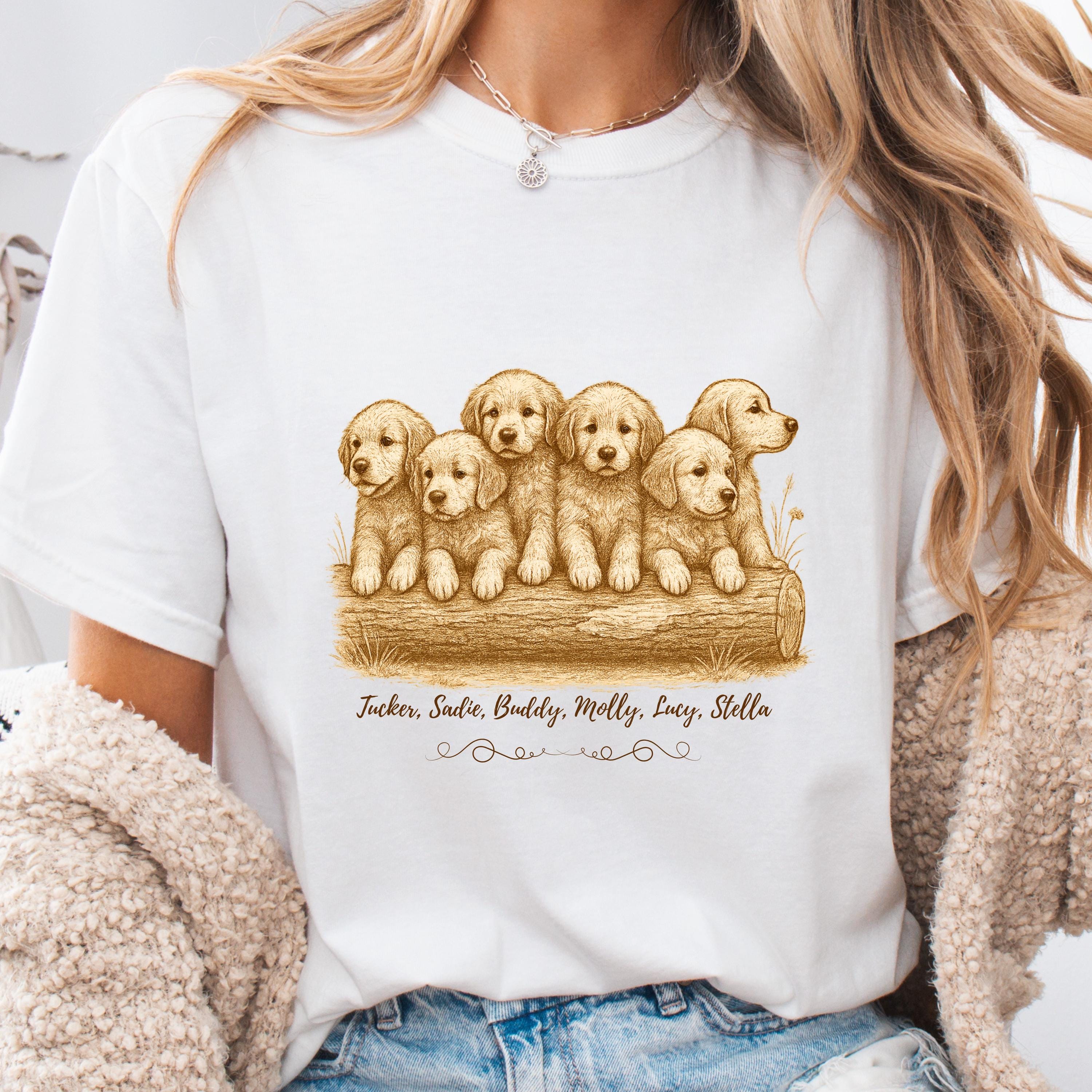 Vintage Golden Retriever Art Shirt – 90s Style Dog Lover Tee