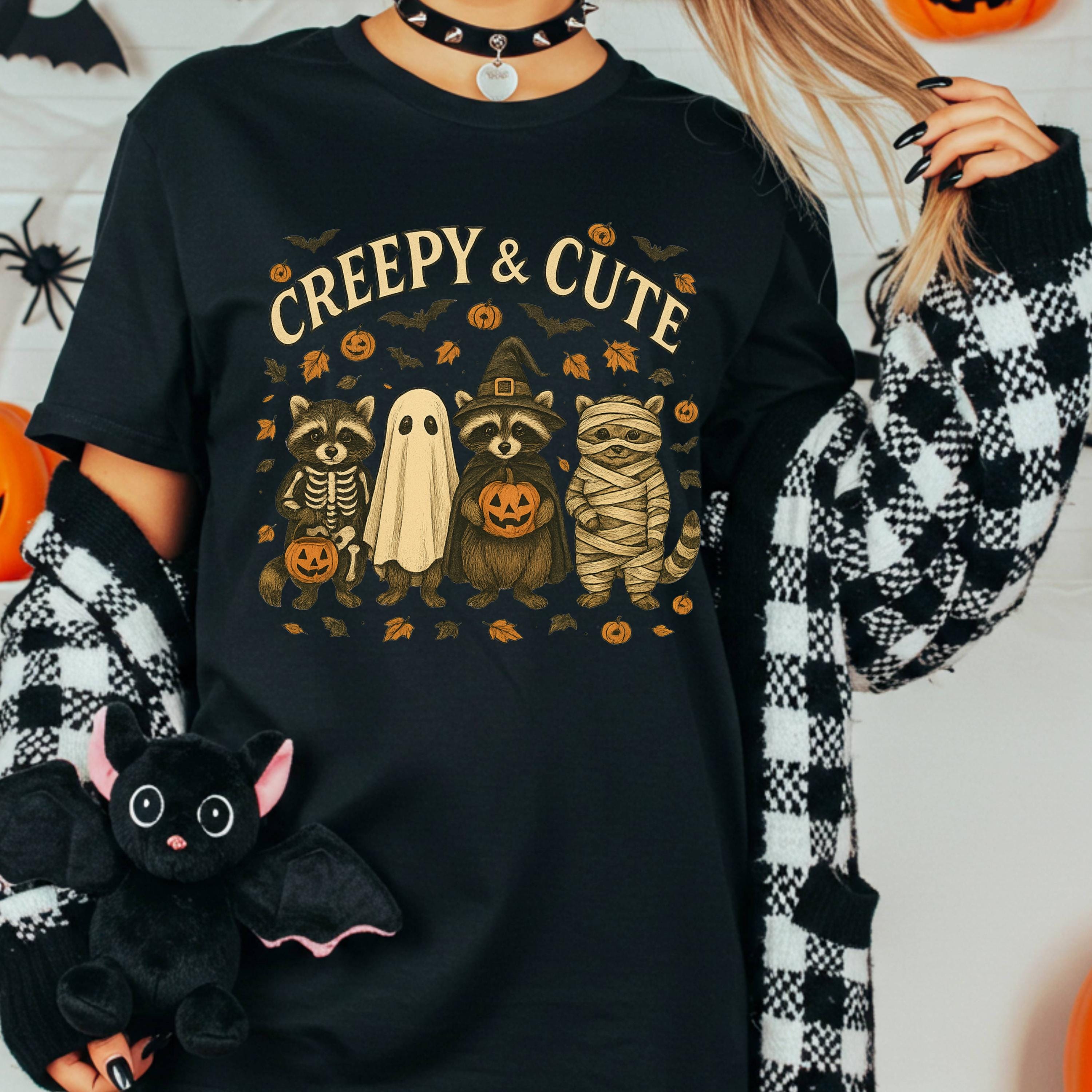Retro Halloween Raccoon Shirt - Vintage Vibes Tee