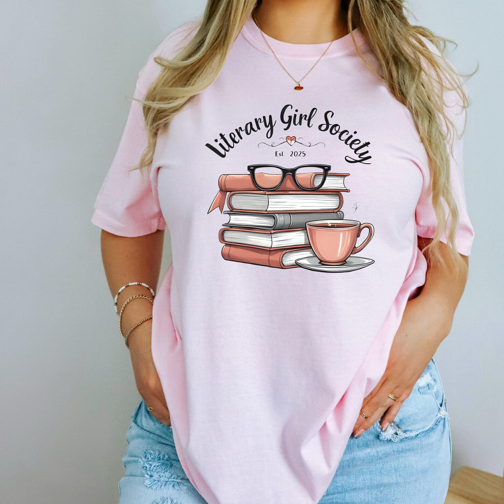 Literary Girl Society Tee, Book Lover Comfort Colors Shirt