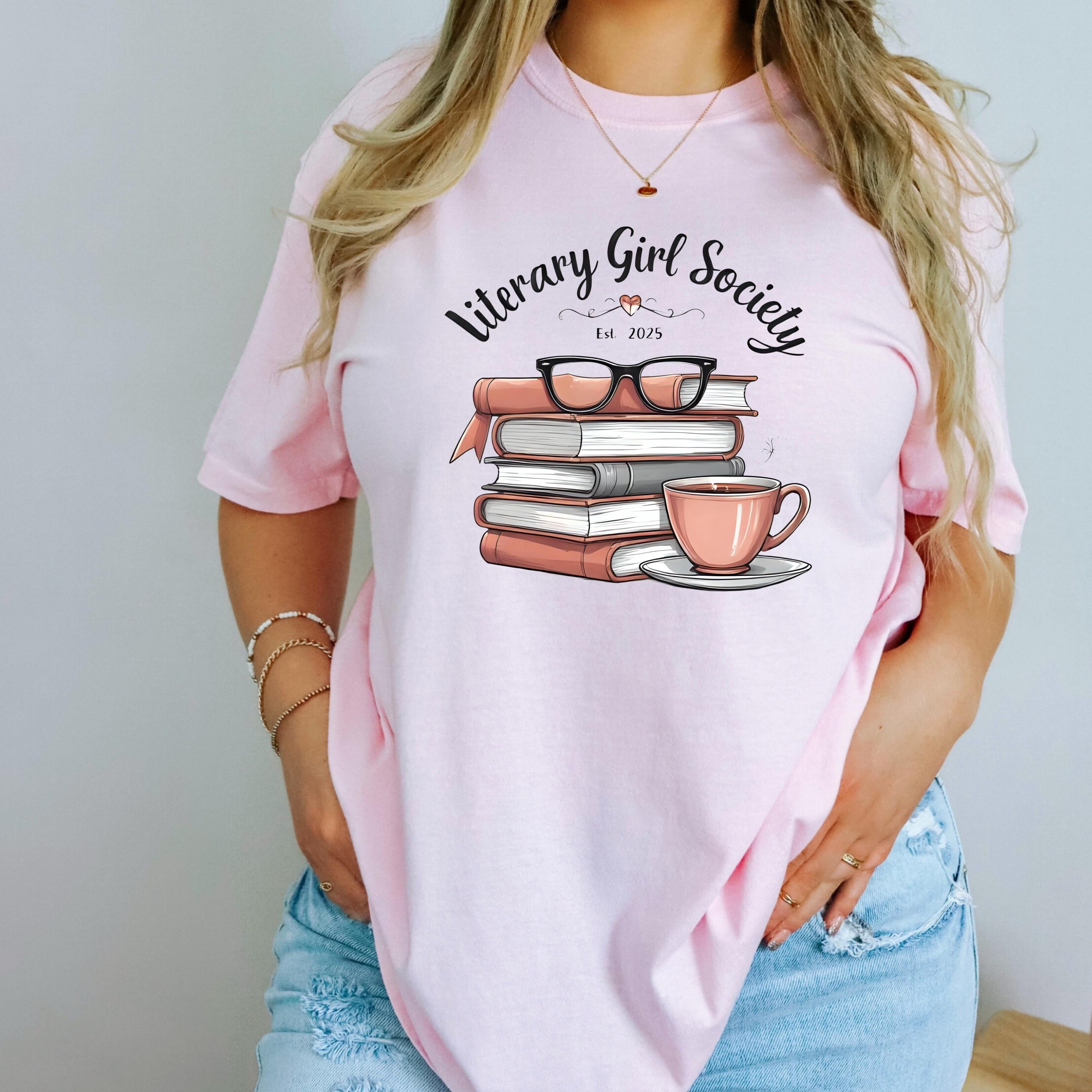 Literary Girl Society Tee, Book Lover Comfort Colors Shirt