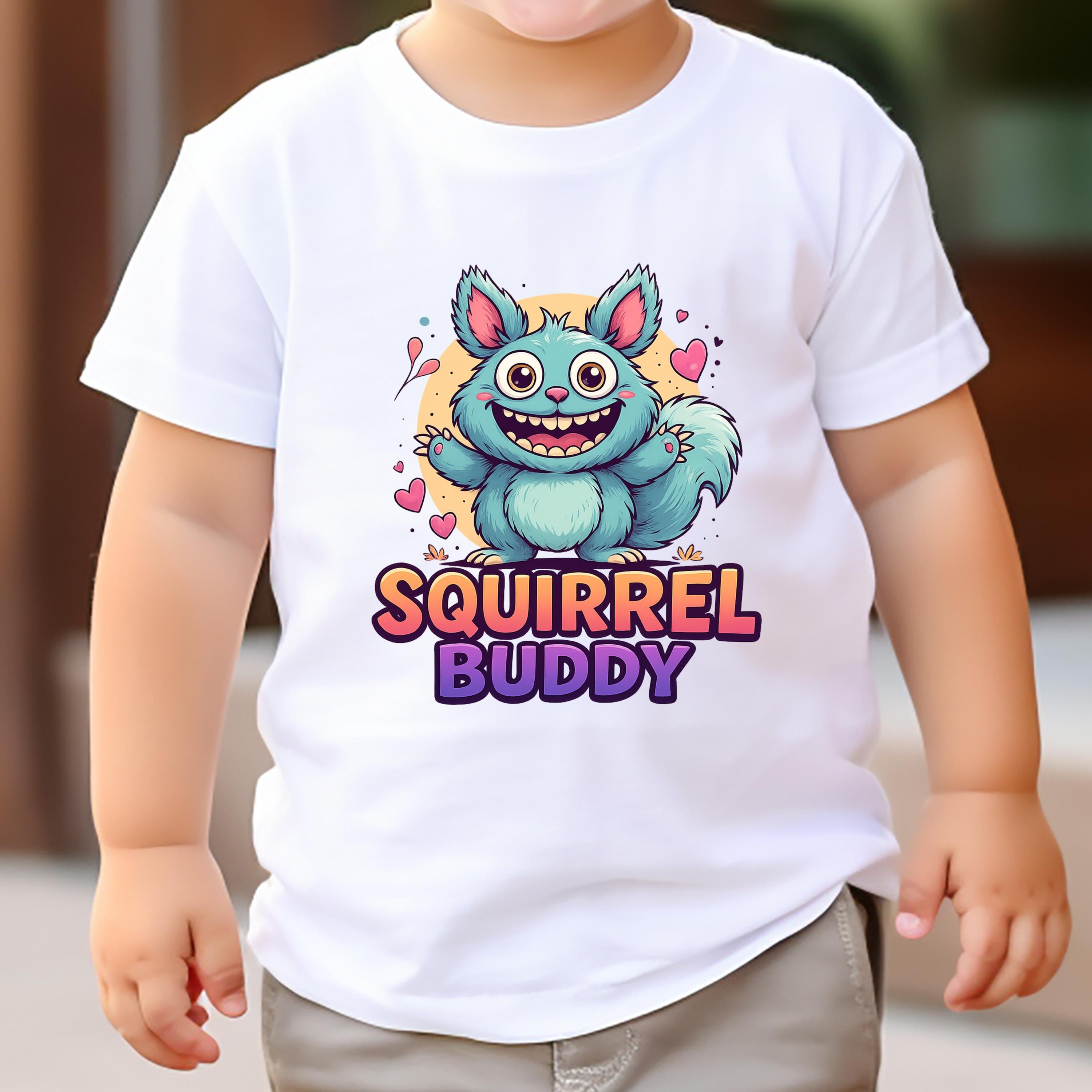 Squirrel Buddy Kids T-Shirt: Pastel Kawaii Style