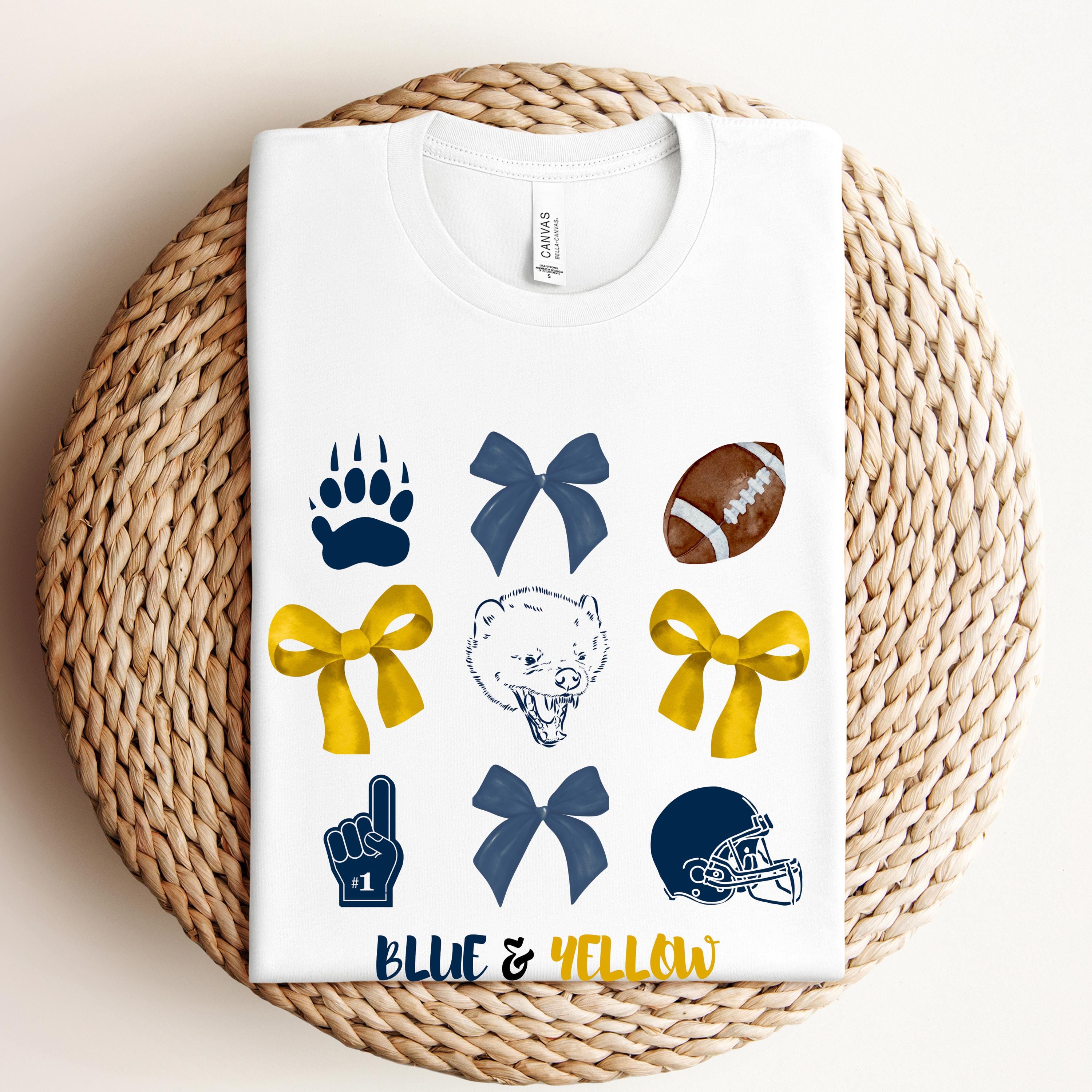 Blue & Yellow Game Day Tee, College football,