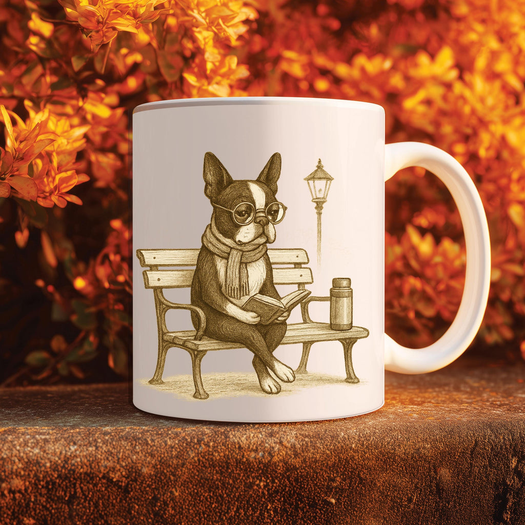 Boston Terrier Reading Mug