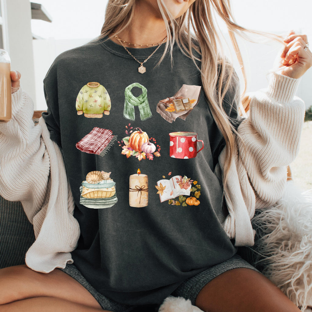 Cozy Fall Vibes Comfort Colors Tee, Autumn Graphic Shirt