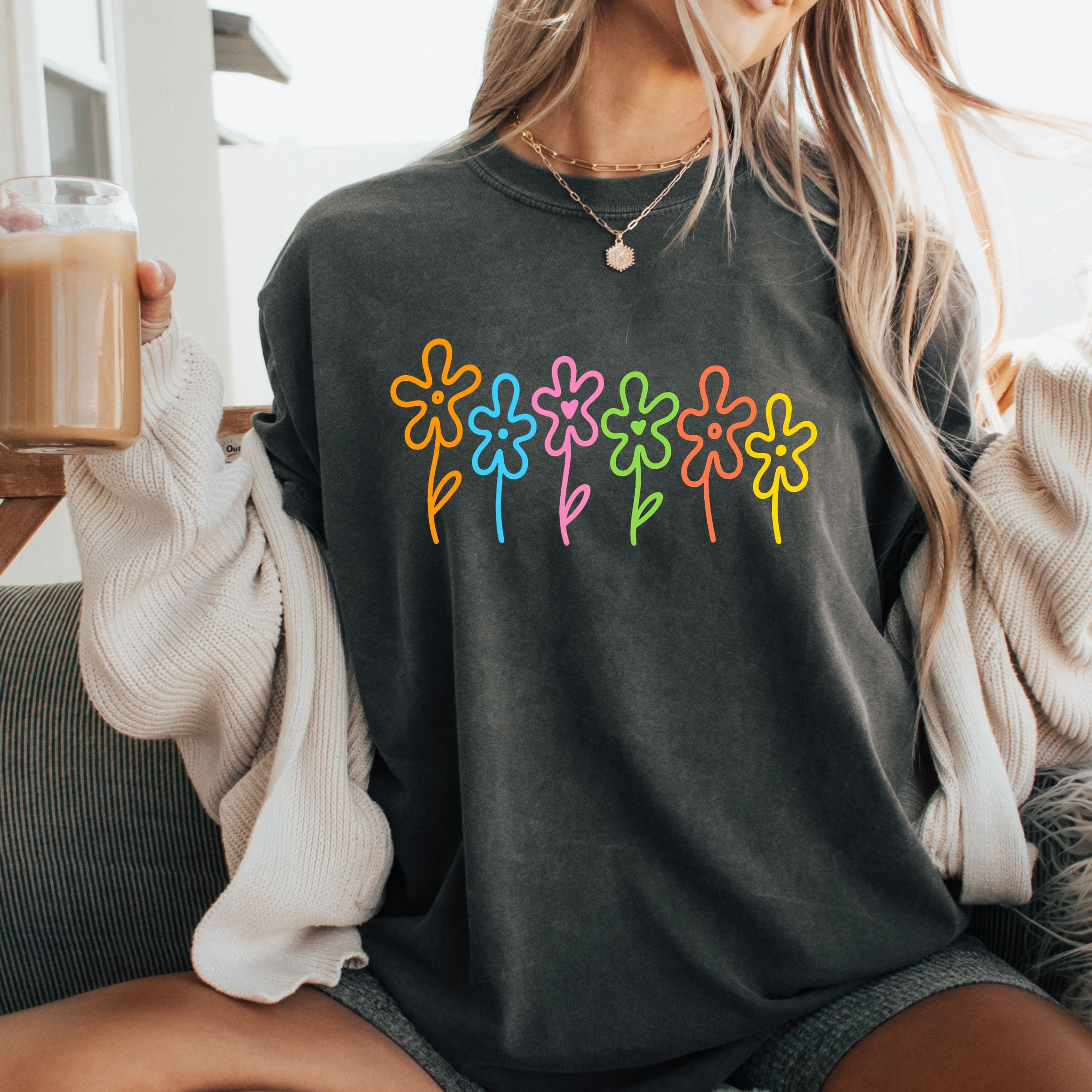 Sponge Bob Floral Comfort Colors T-Shirt, 90s Nostalgia