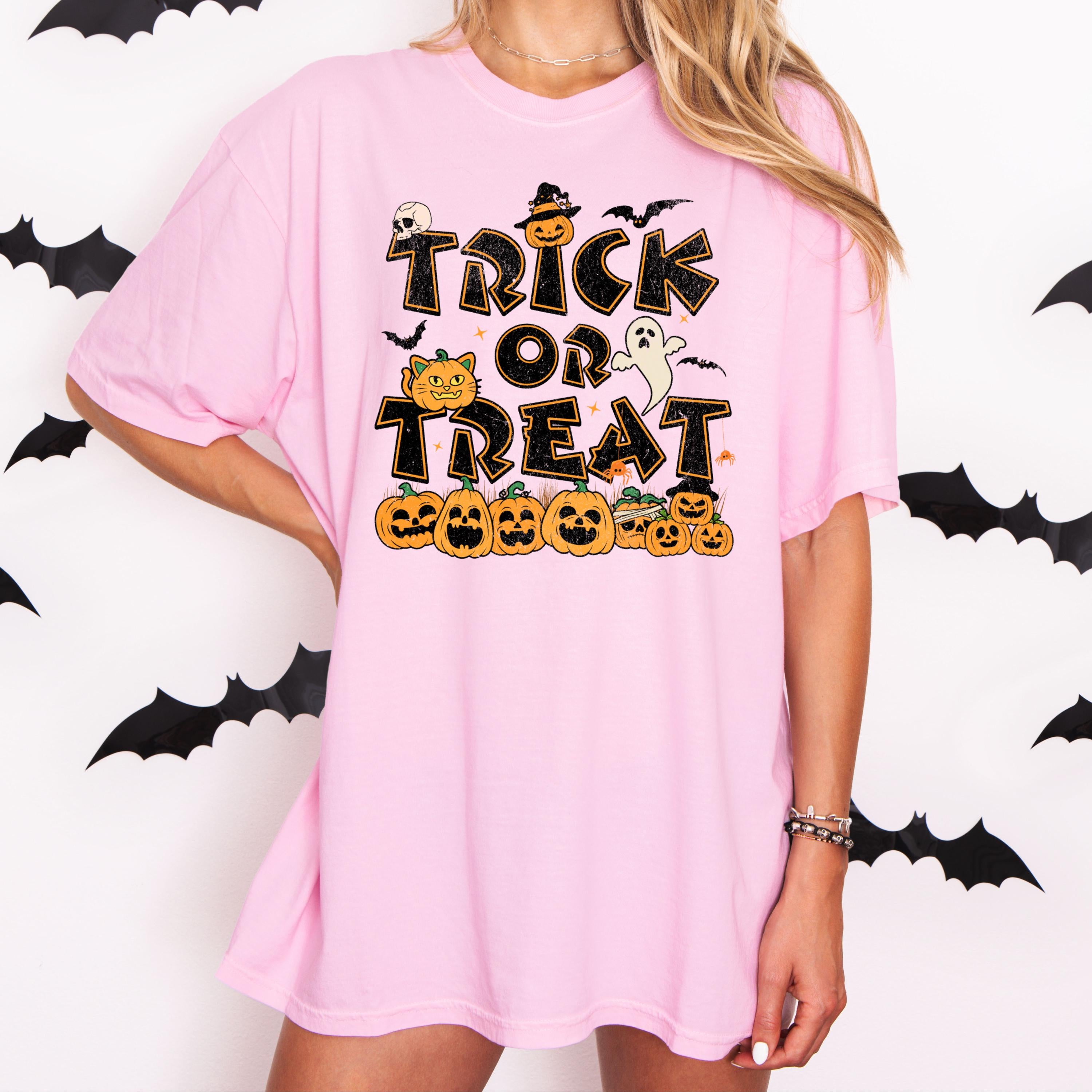 Spooky Ghosts & Pumpkins Halloween T-Shirt: Unisex Fall Tee.