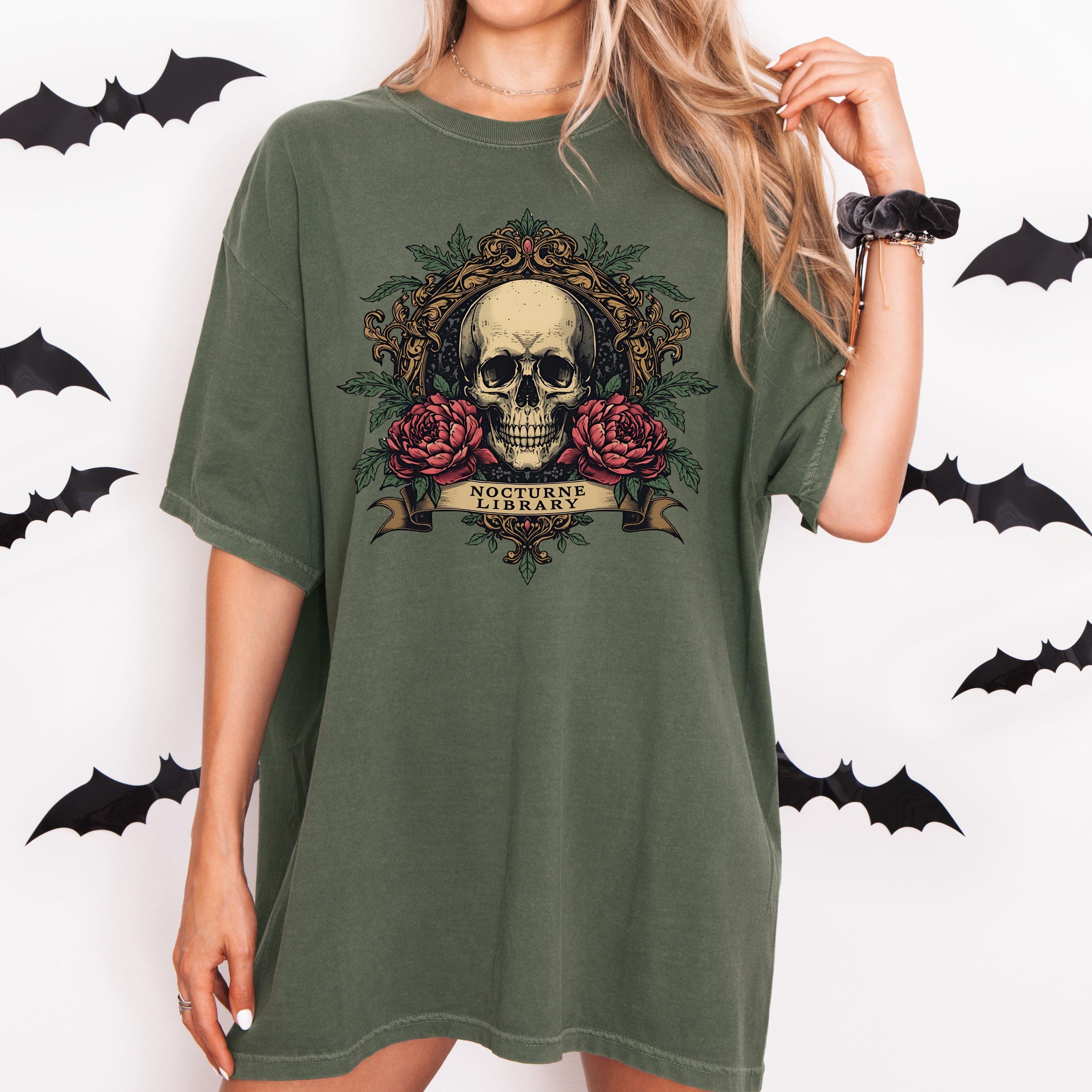 Goth Clothes Skull Shirt – Vintage Skull Rose Tee