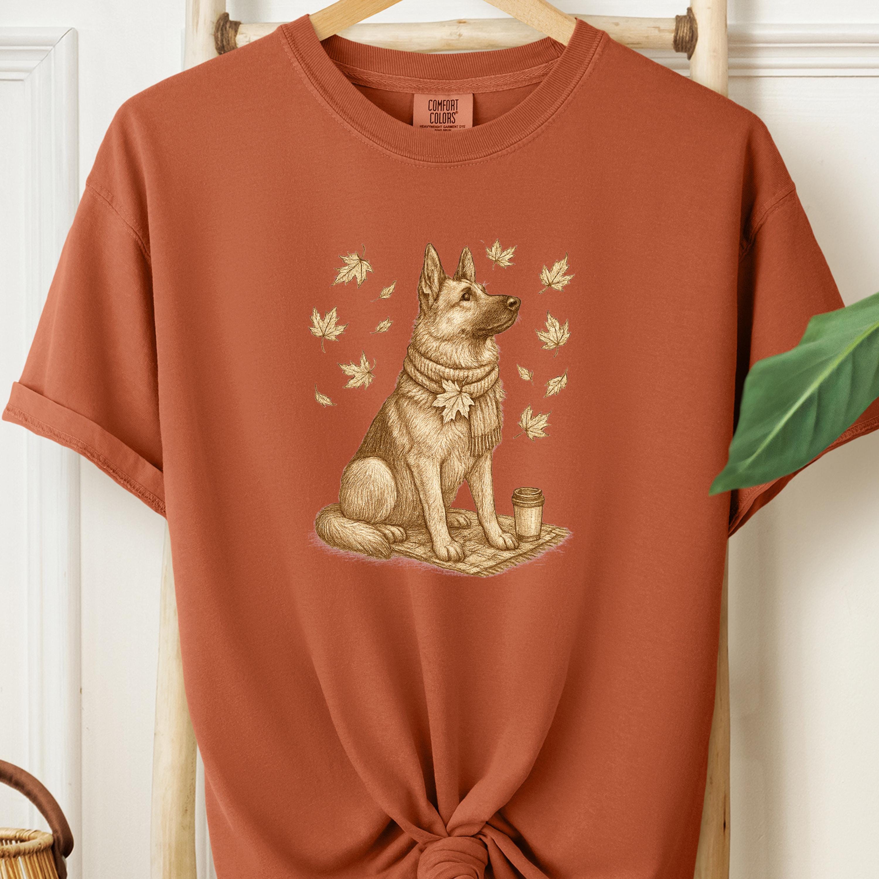 German Shepherd Autumn Coffee Shirt, fall style gift