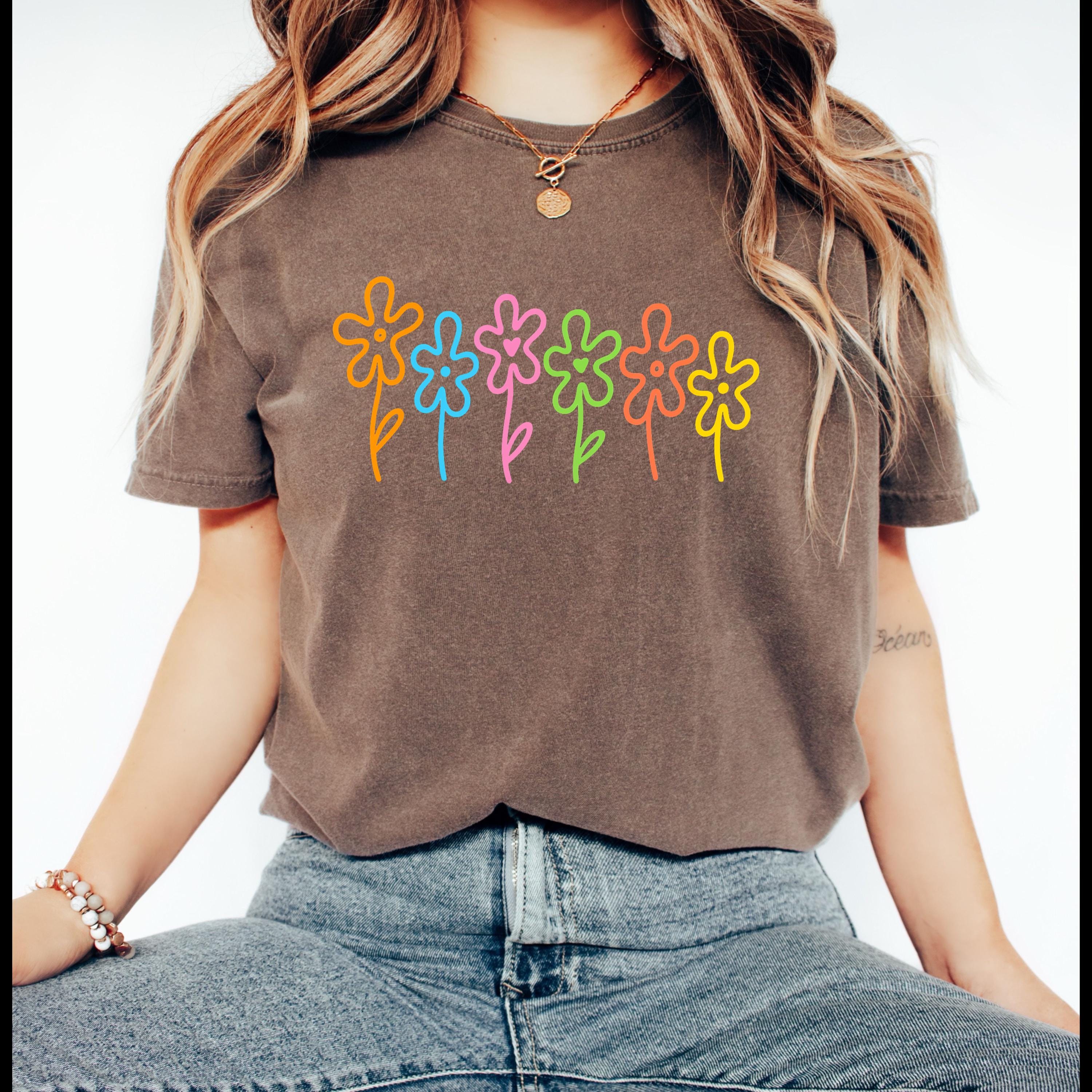 Sponge Bob Floral Comfort Colors T-Shirt, 90s Nostalgia