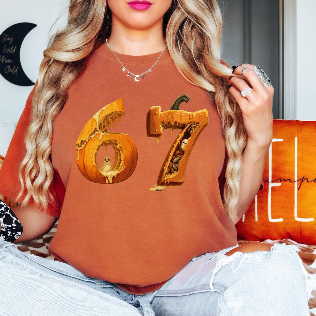 Funny 67 Meme Shirt - Trendy Six Seven Tee for Halloween