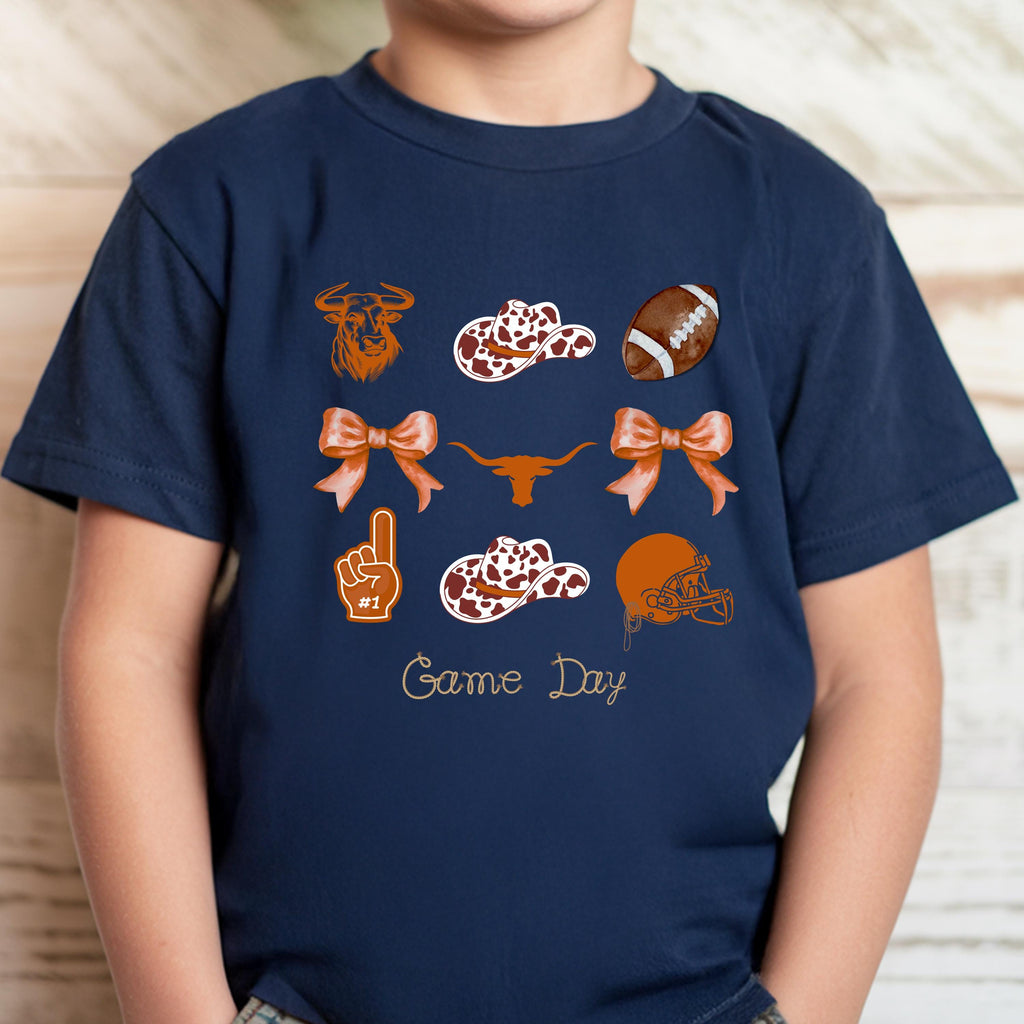 Kids Game Day Shirt, Western Football Tee, Texas Youth Gameday Vibe