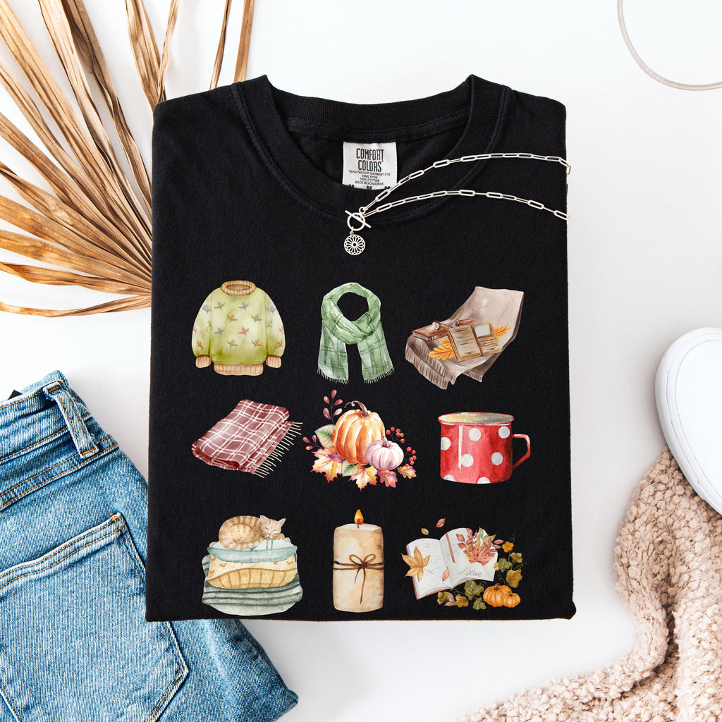 Cozy Fall Vibes Comfort Colors Tee, Autumn Graphic Shirt