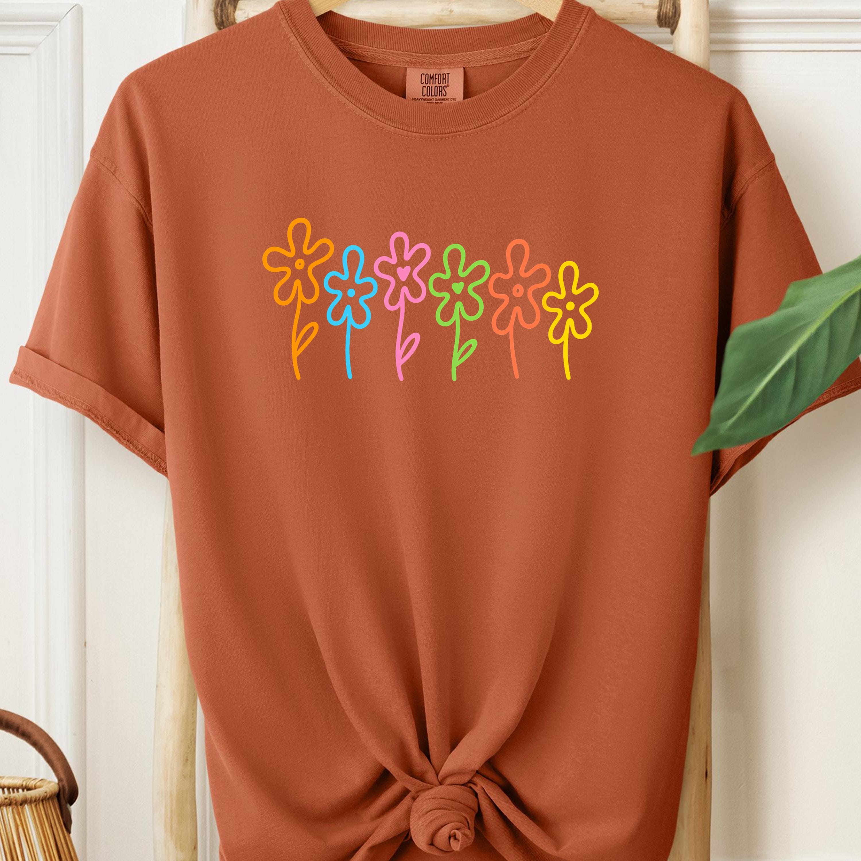 Sponge Bob Floral Comfort Colors T-Shirt, 90s Nostalgia