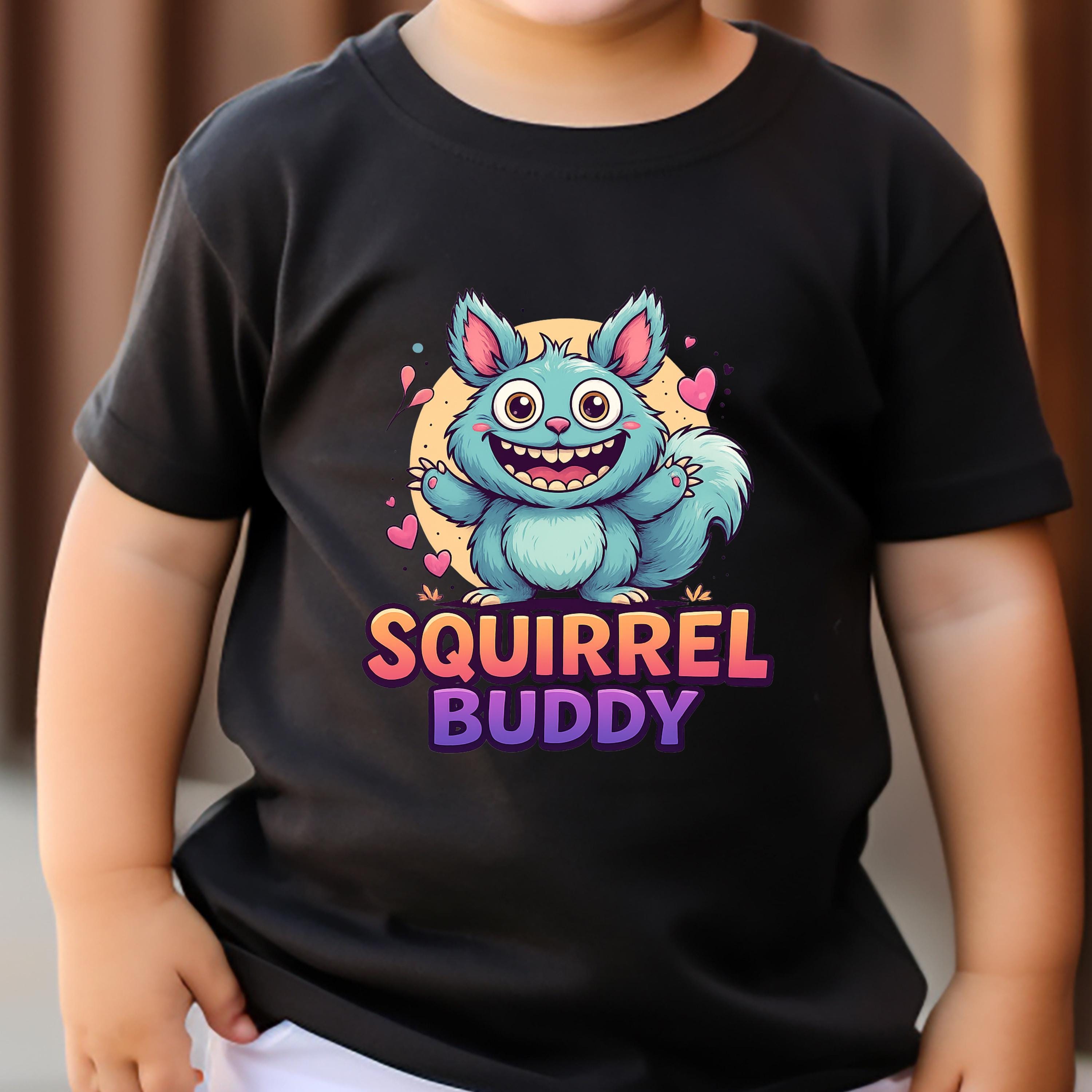 Squirrel Buddy Kids T-Shirt: Pastel Kawaii Style