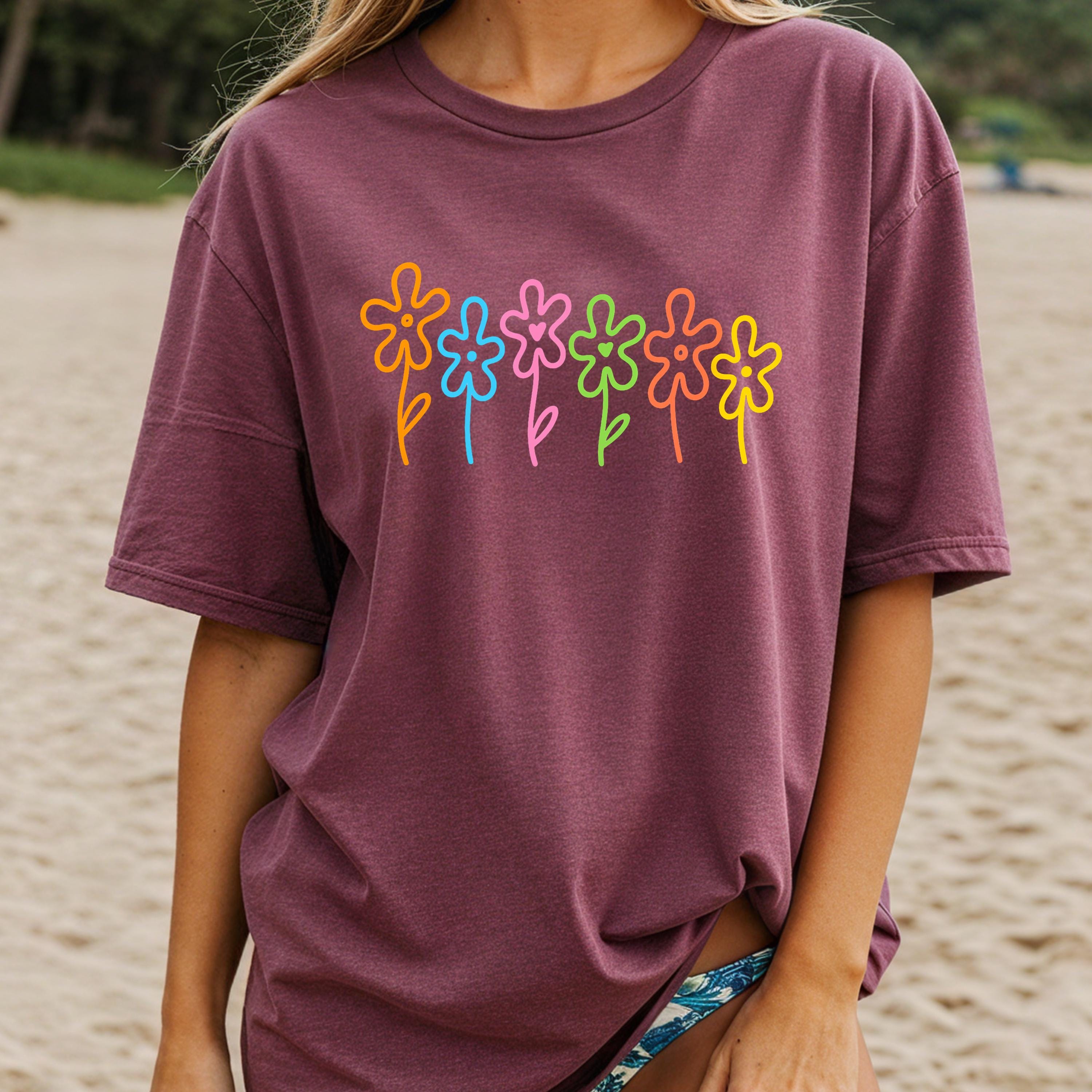 Sponge Bob Floral Comfort Colors T-Shirt, 90s Nostalgia