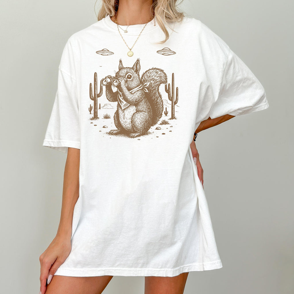 Space Cowboy Squirrel Tee | Comfort Colors 1717 UFO Art
