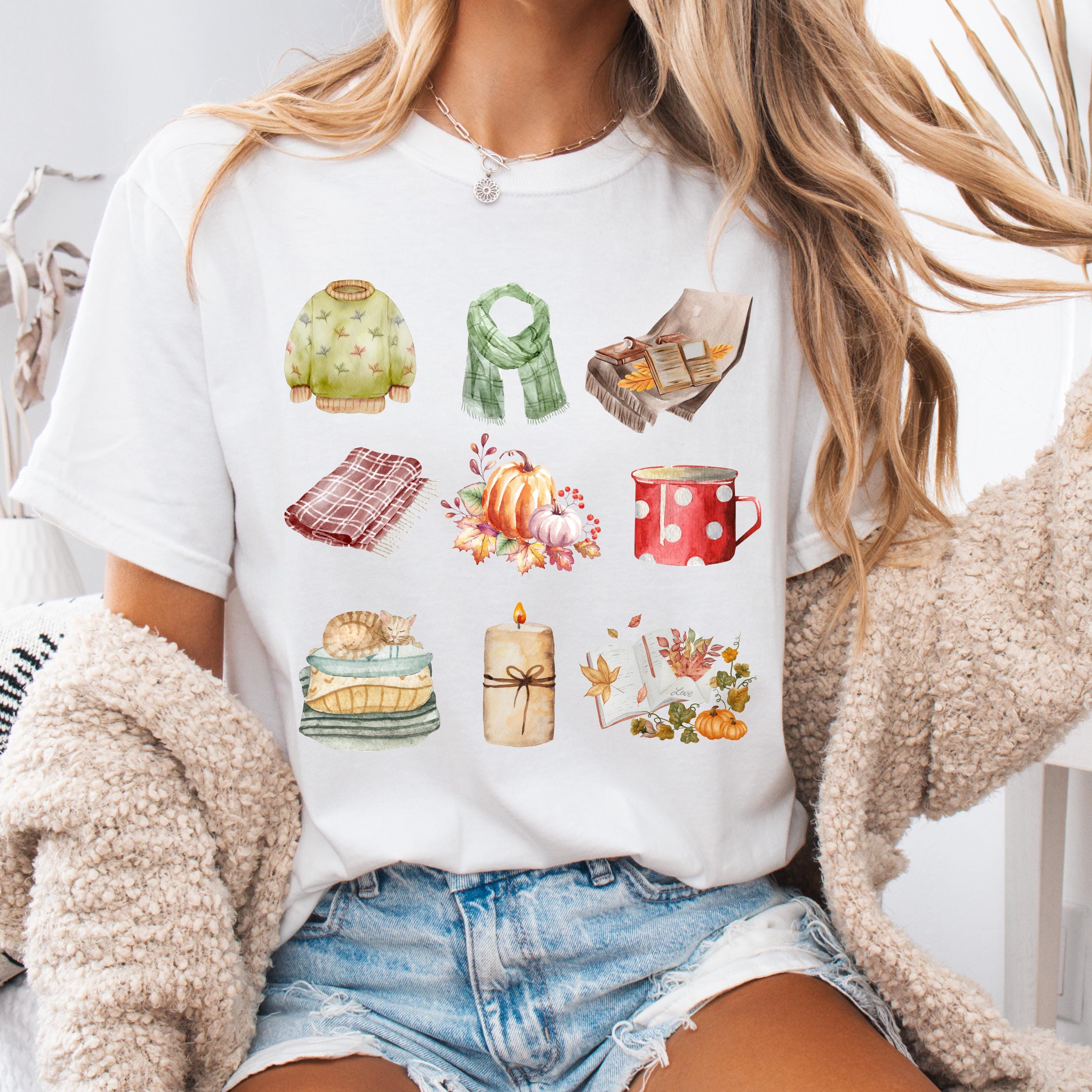 Cozy Fall Vibes Comfort Colors Tee, Autumn Graphic Shirt