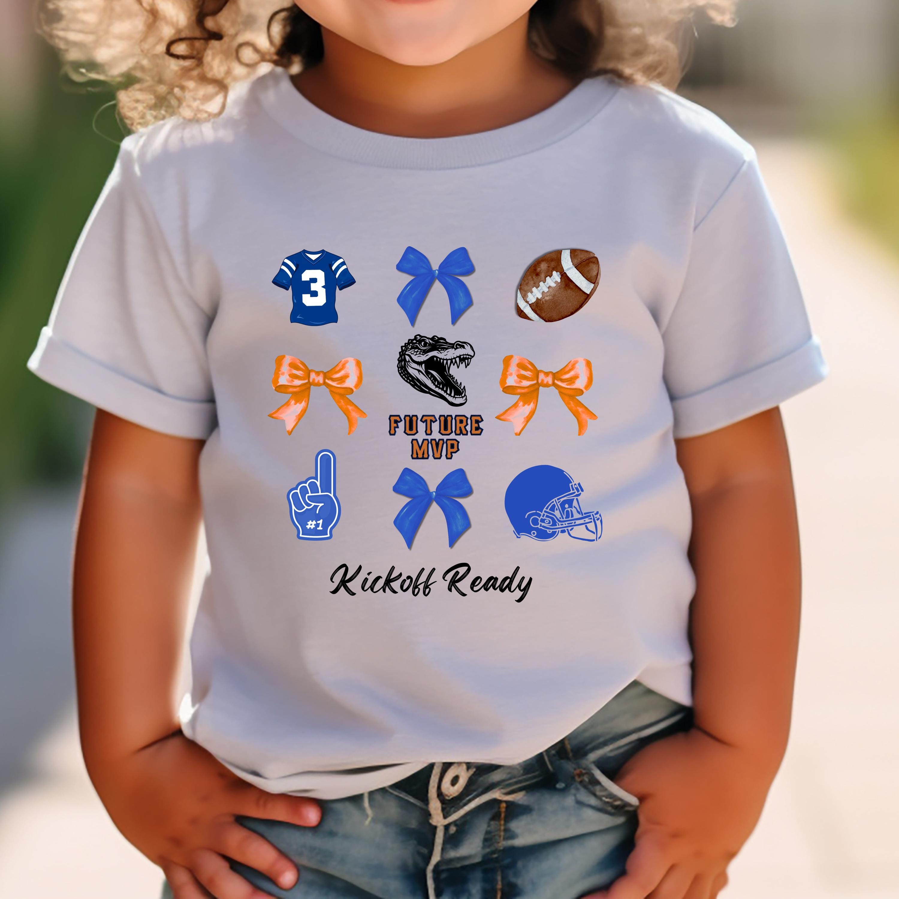 Kids Future MVP Game Day Shirt | Football & Bows | Youth Unisex | Bella+Canvas 3001Y