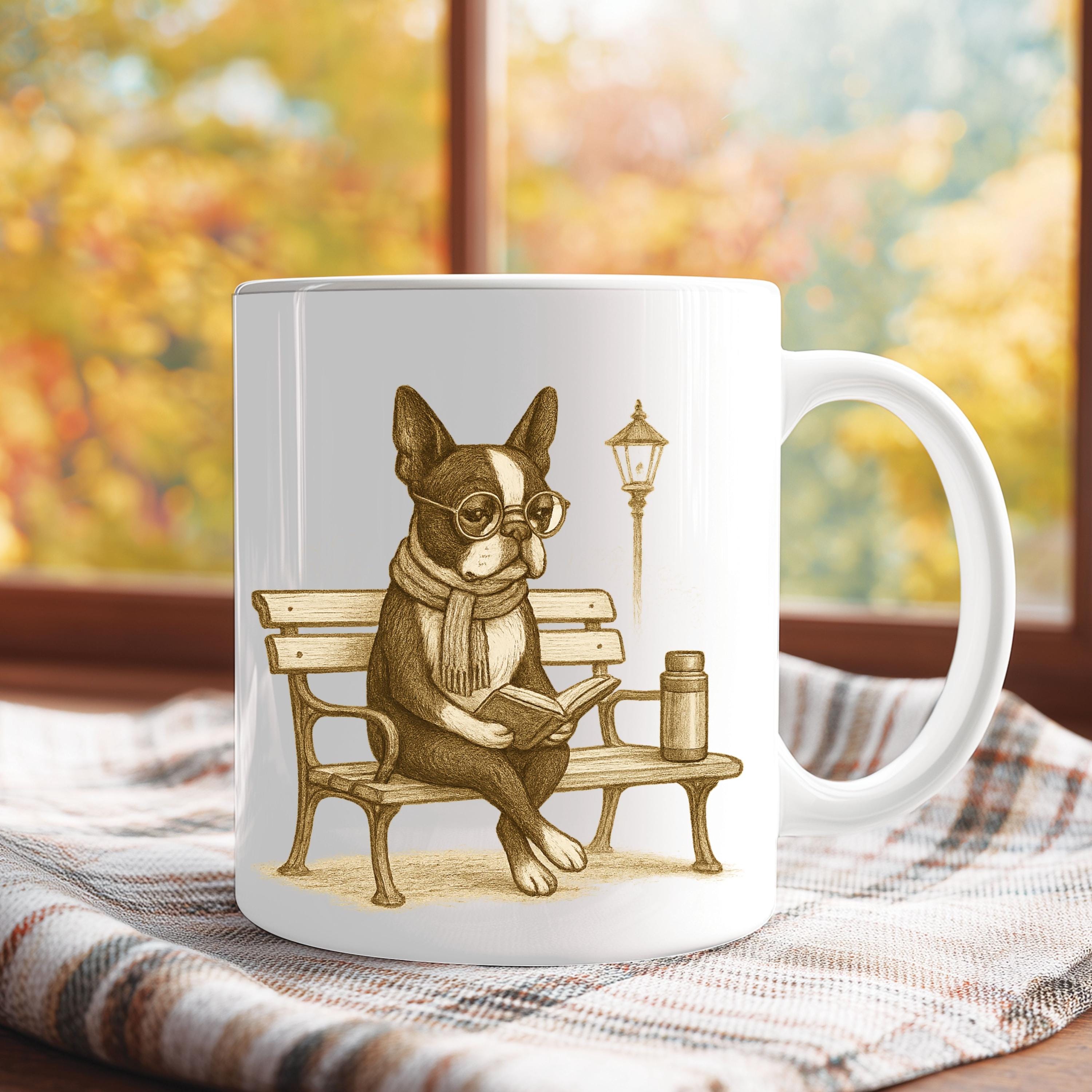 Boston Terrier Reading Mug