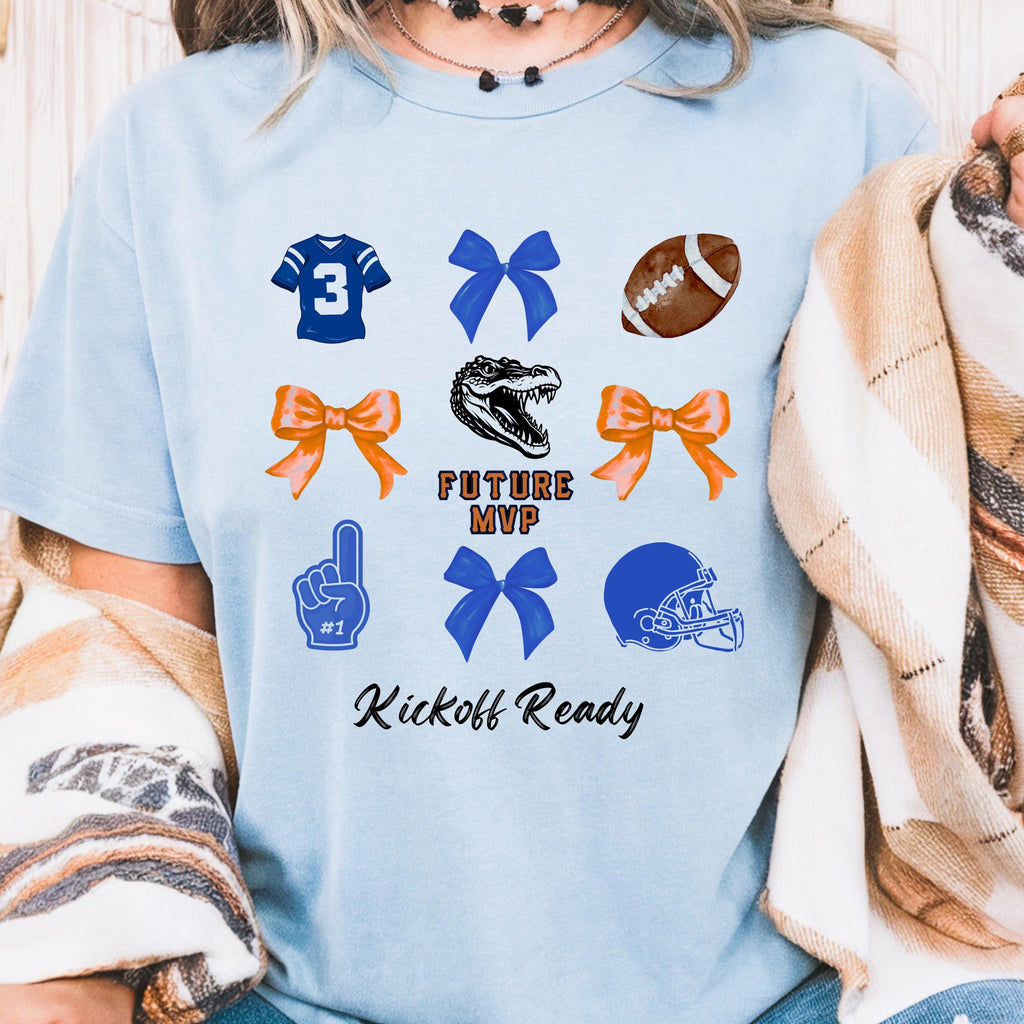 Future MVP Game Day Shirt | Football & Bows | Neutral Colors | Bella+Canvas 3001
