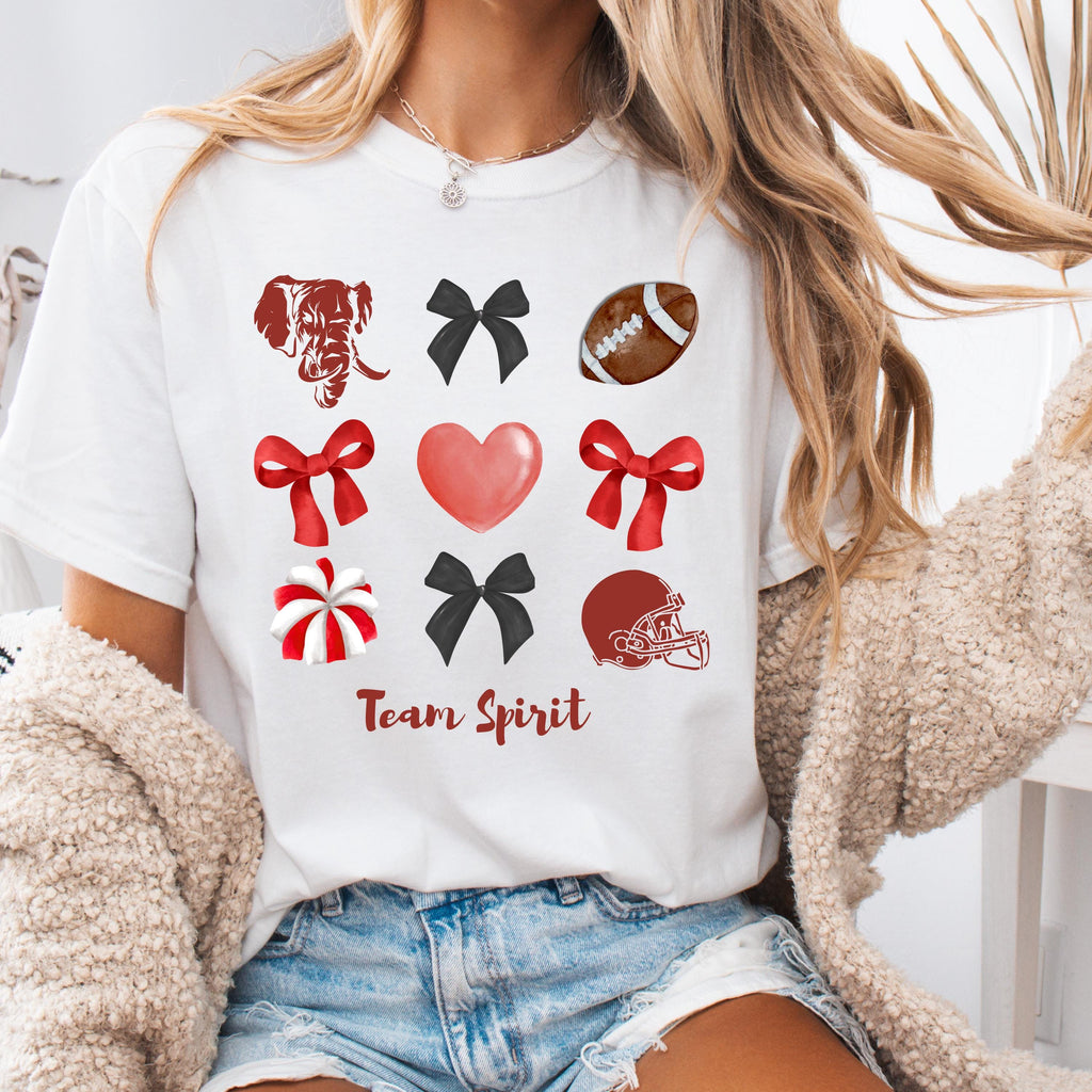 Game Day Football Shirt | School Spirit Tee | Red Black