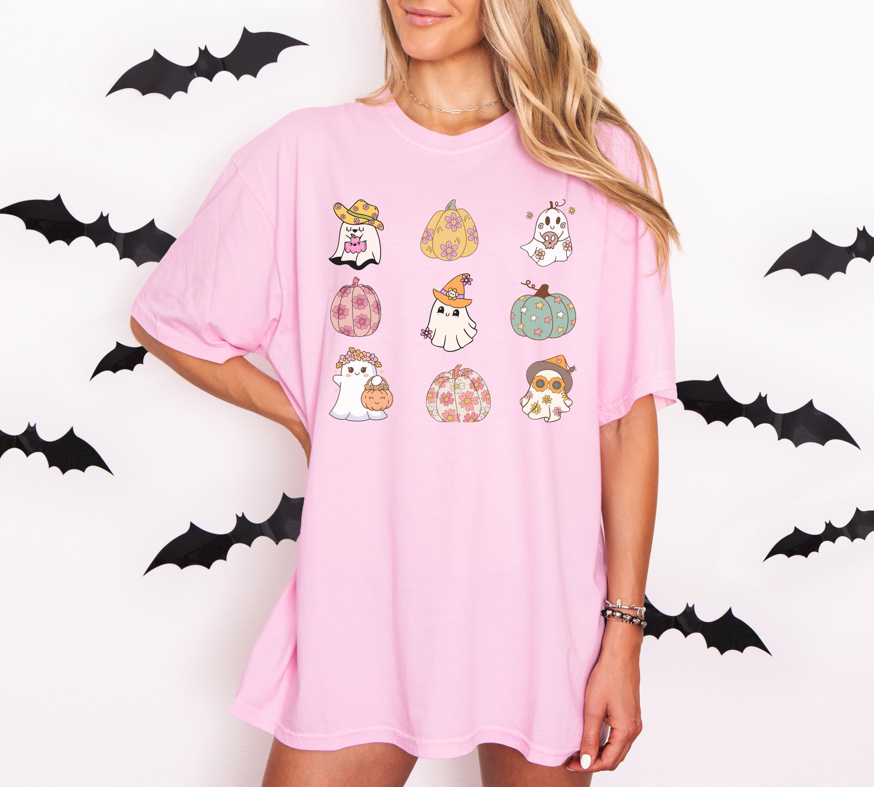 Pastel Ghost Pumpkin Tee - Spooky Vibes