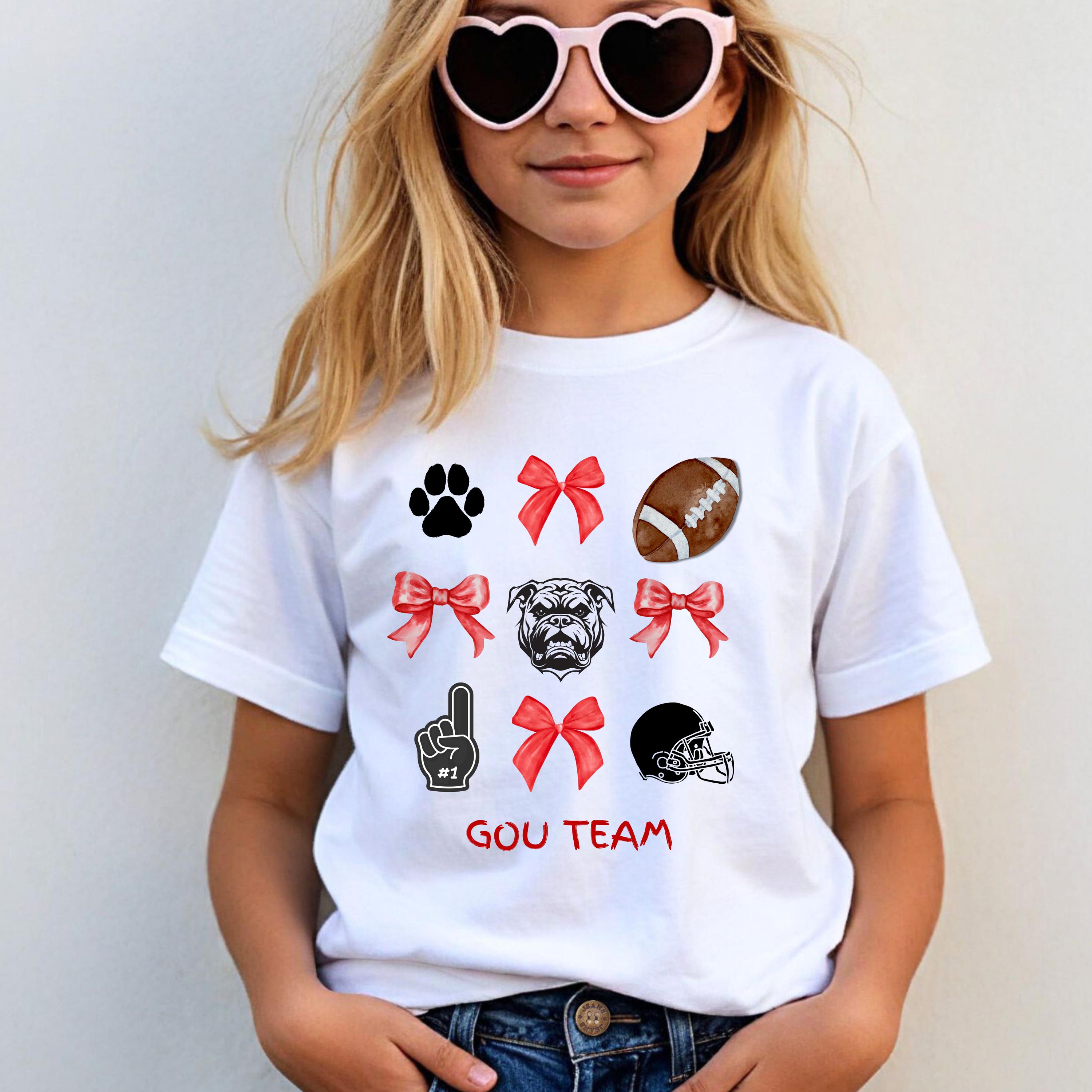 Kids Bulldogs Game Day Football T-Shirt, School Spirit!