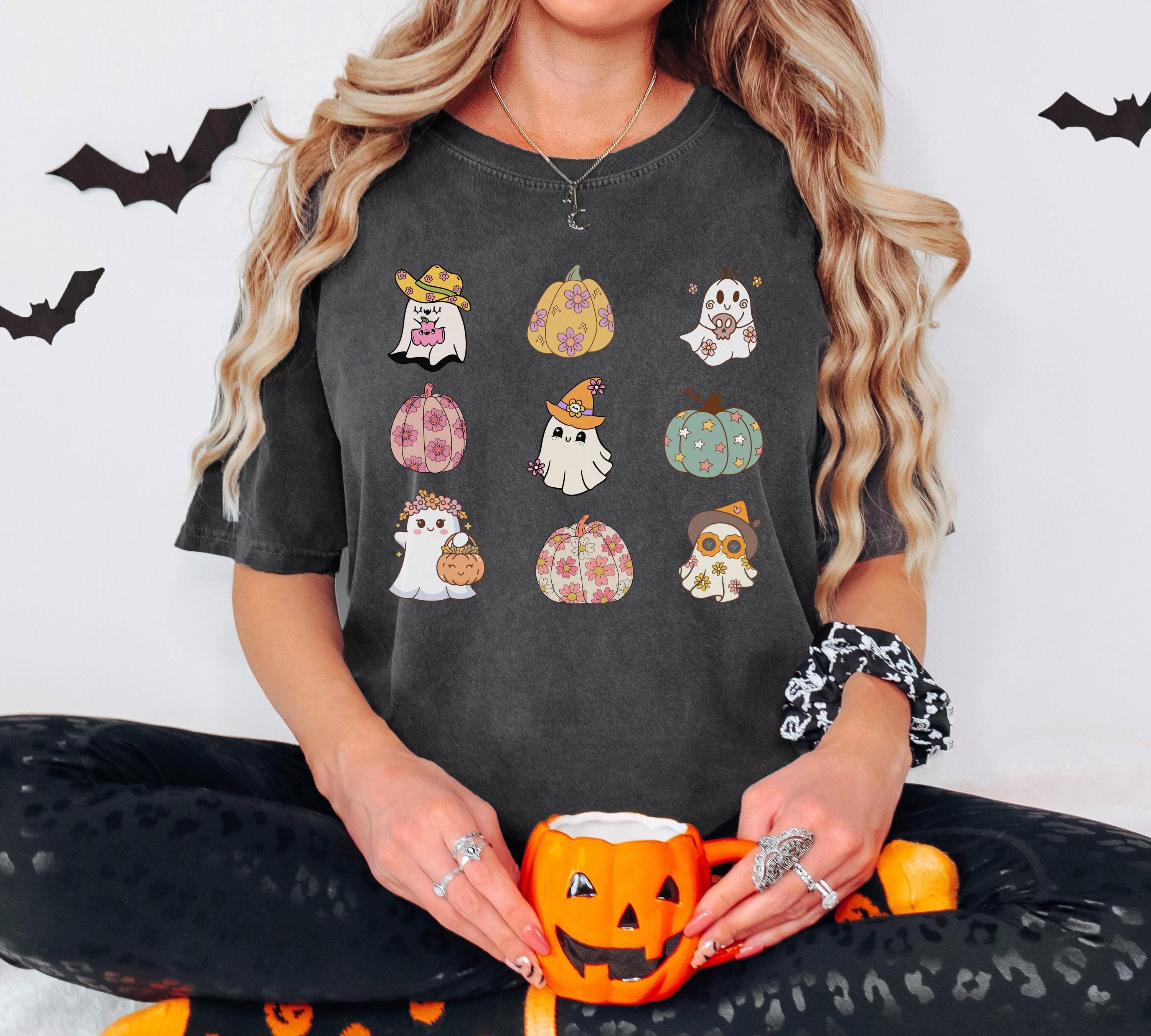 Pastel Ghost Pumpkin Tee - Spooky Vibes