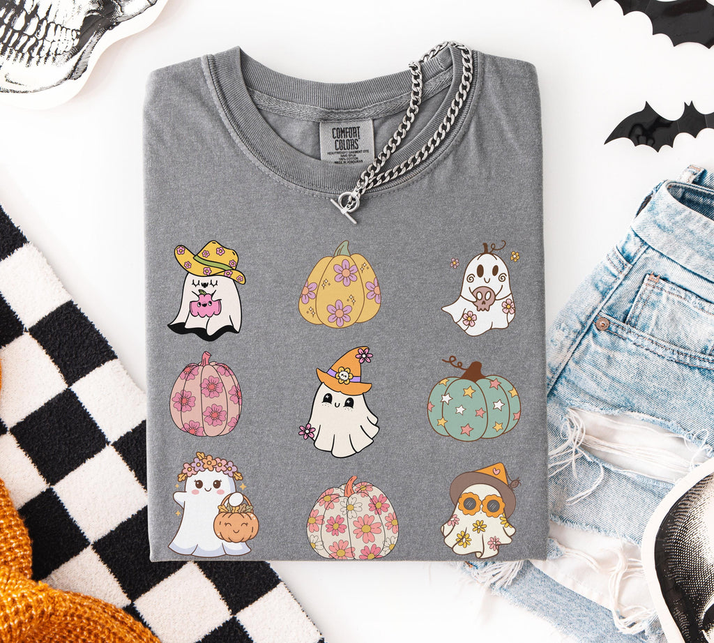 Pastel Ghost Pumpkin Tee - Spooky Vibes