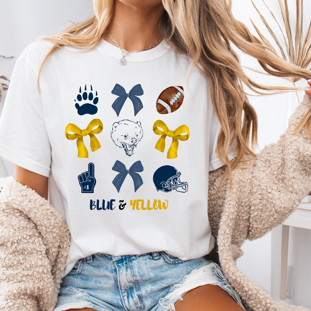 Blue & Yellow Game Day Tee, College football,