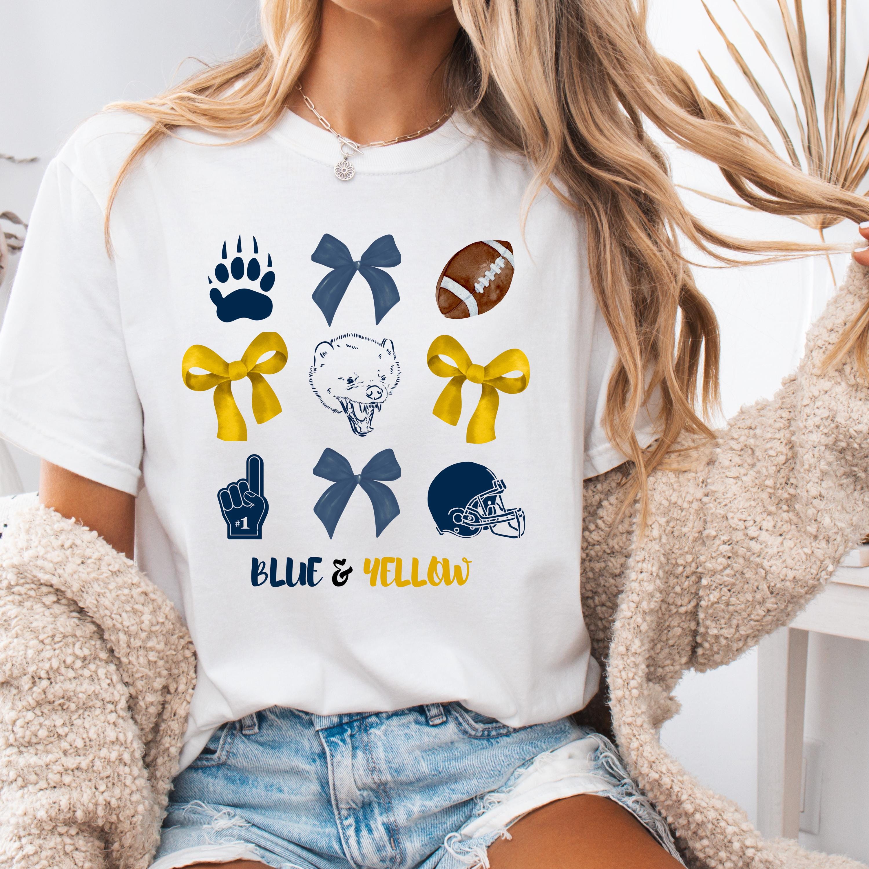 Blue & Yellow Game Day Tee, College football,
