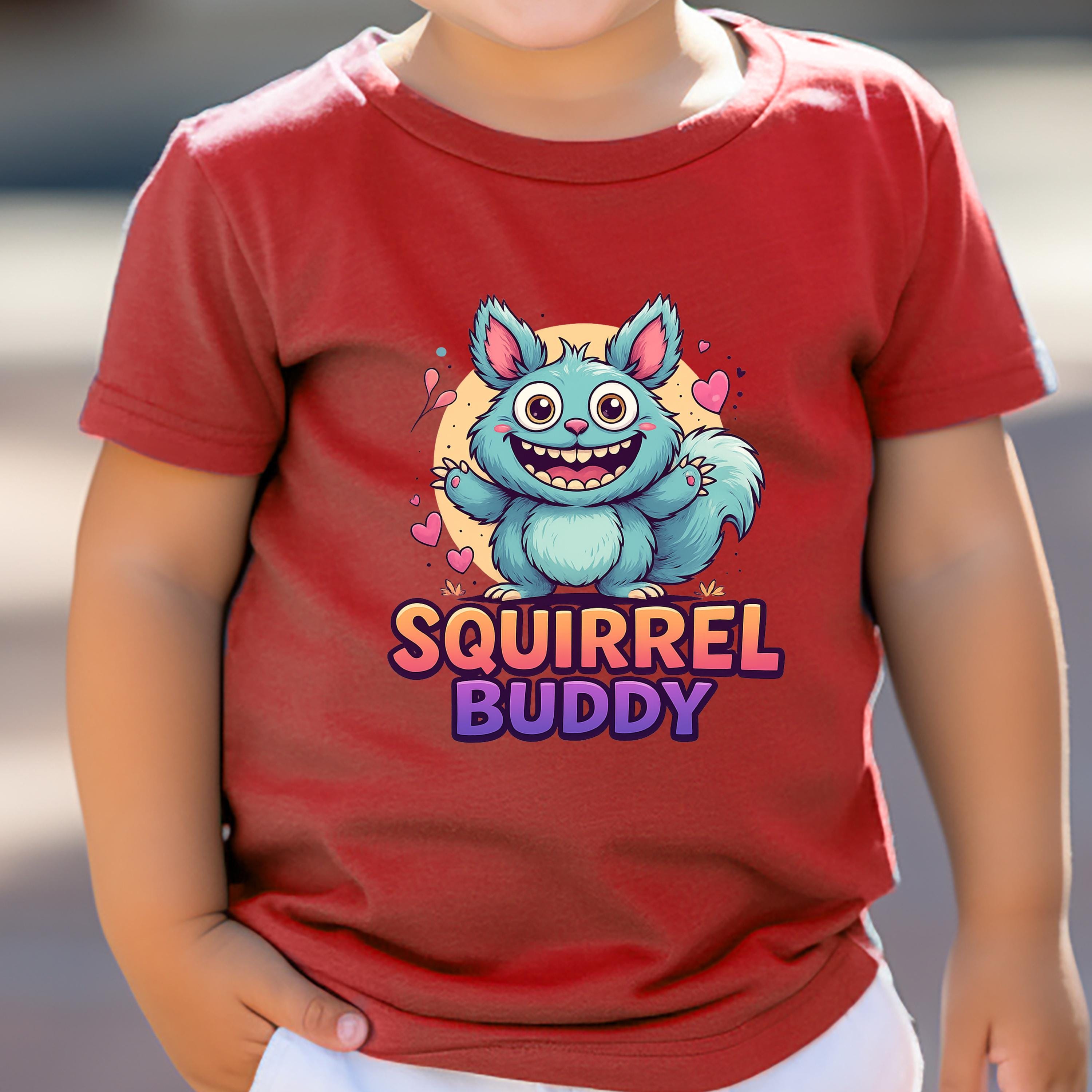 Squirrel Buddy Kids T-Shirt: Pastel Kawaii Style