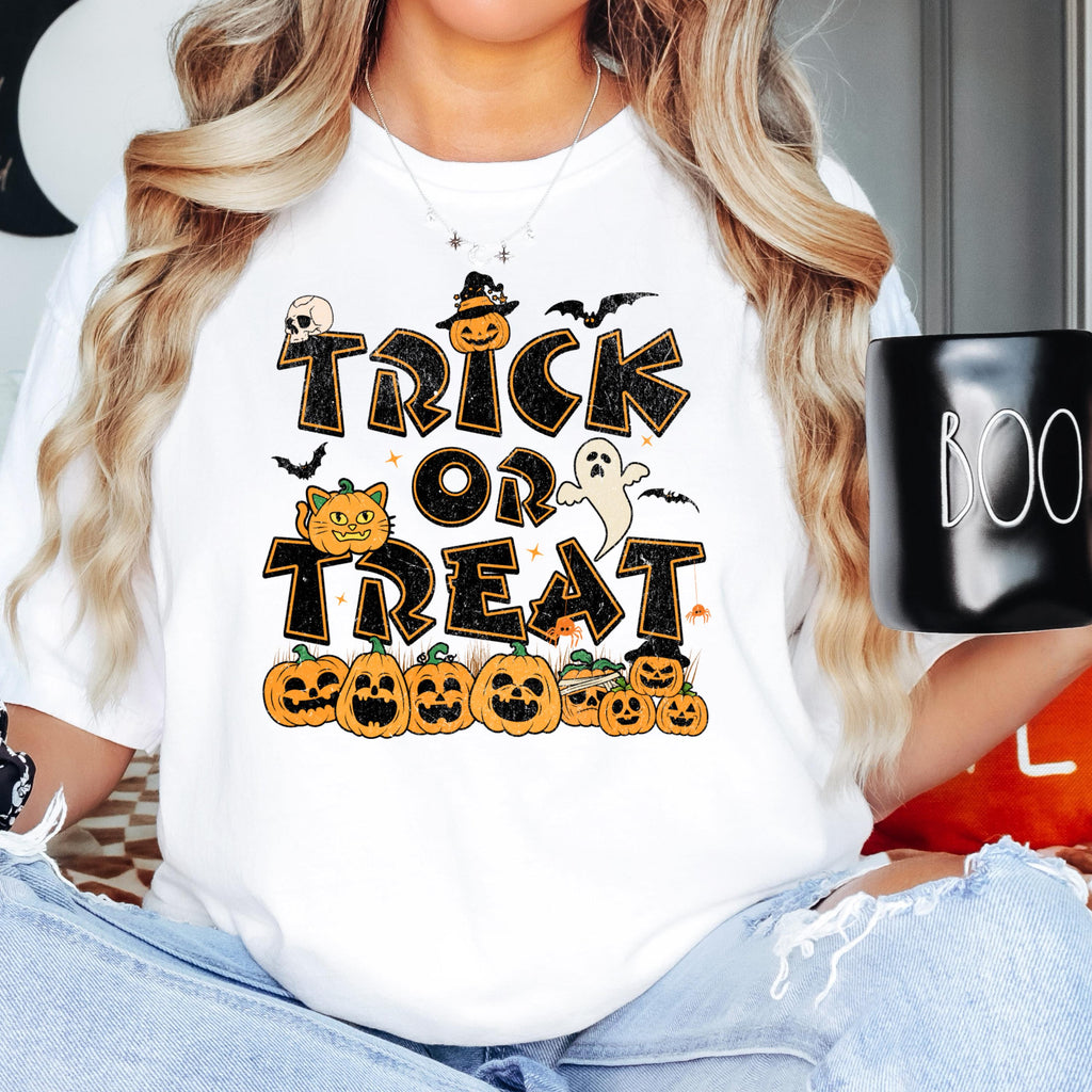 Spooky Ghosts & Pumpkins Halloween T-Shirt: Unisex Fall Tee.