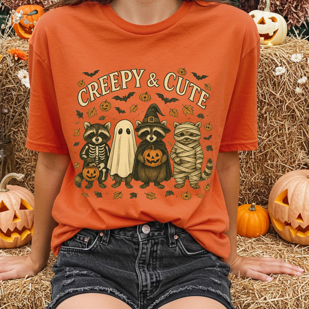 Retro Halloween Raccoon Shirt - Vintage Vibes Tee