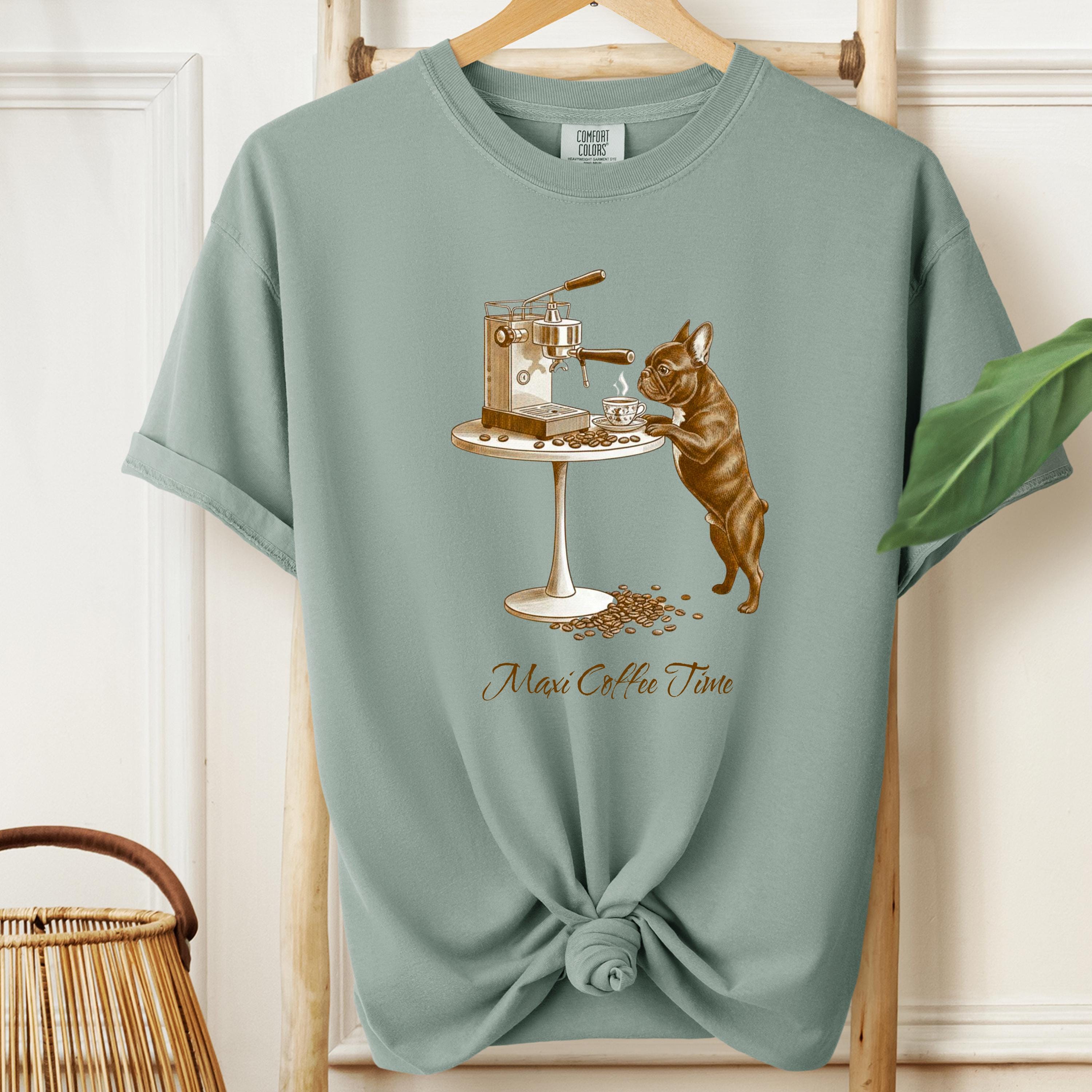 French Bulldog Coffee Barista Tee - Retro Espresso Dog Lover Shirt