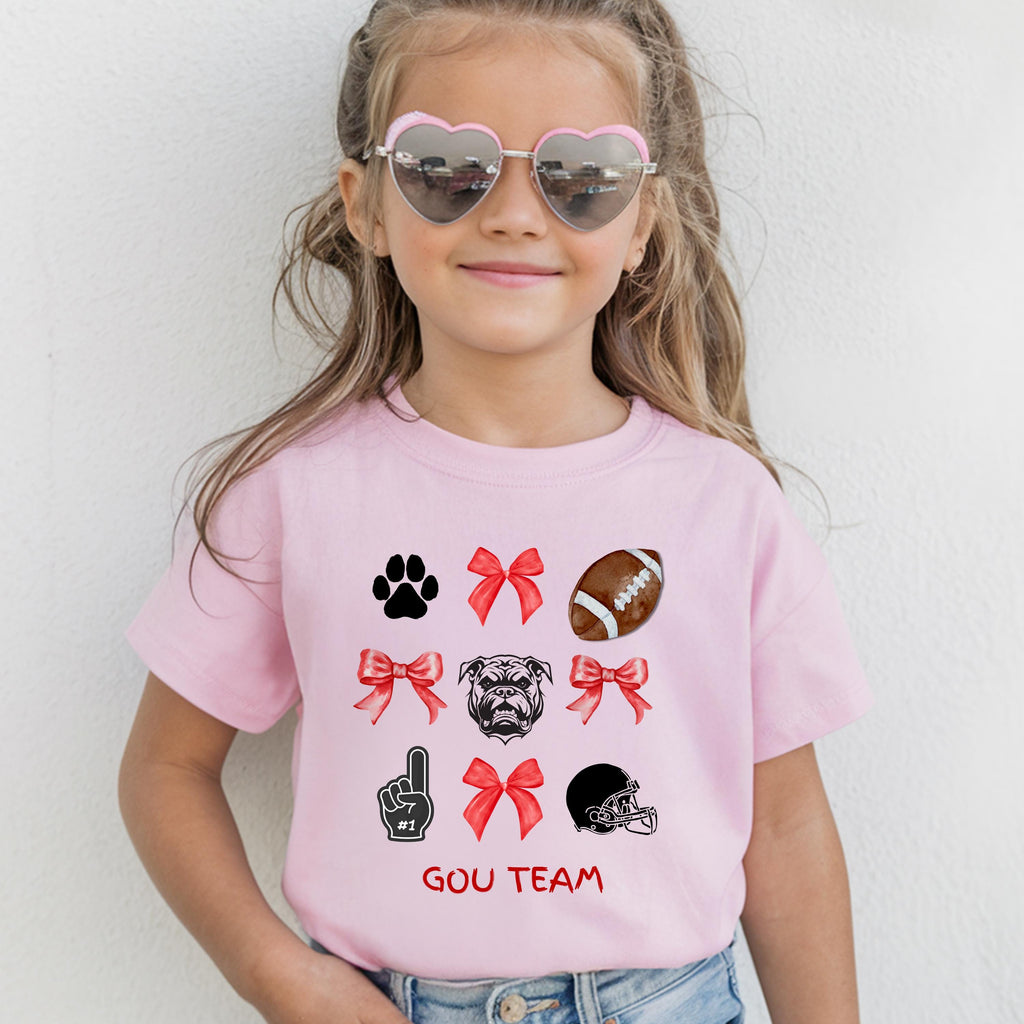 Kids Bulldogs Game Day Football T-Shirt, School Spirit!