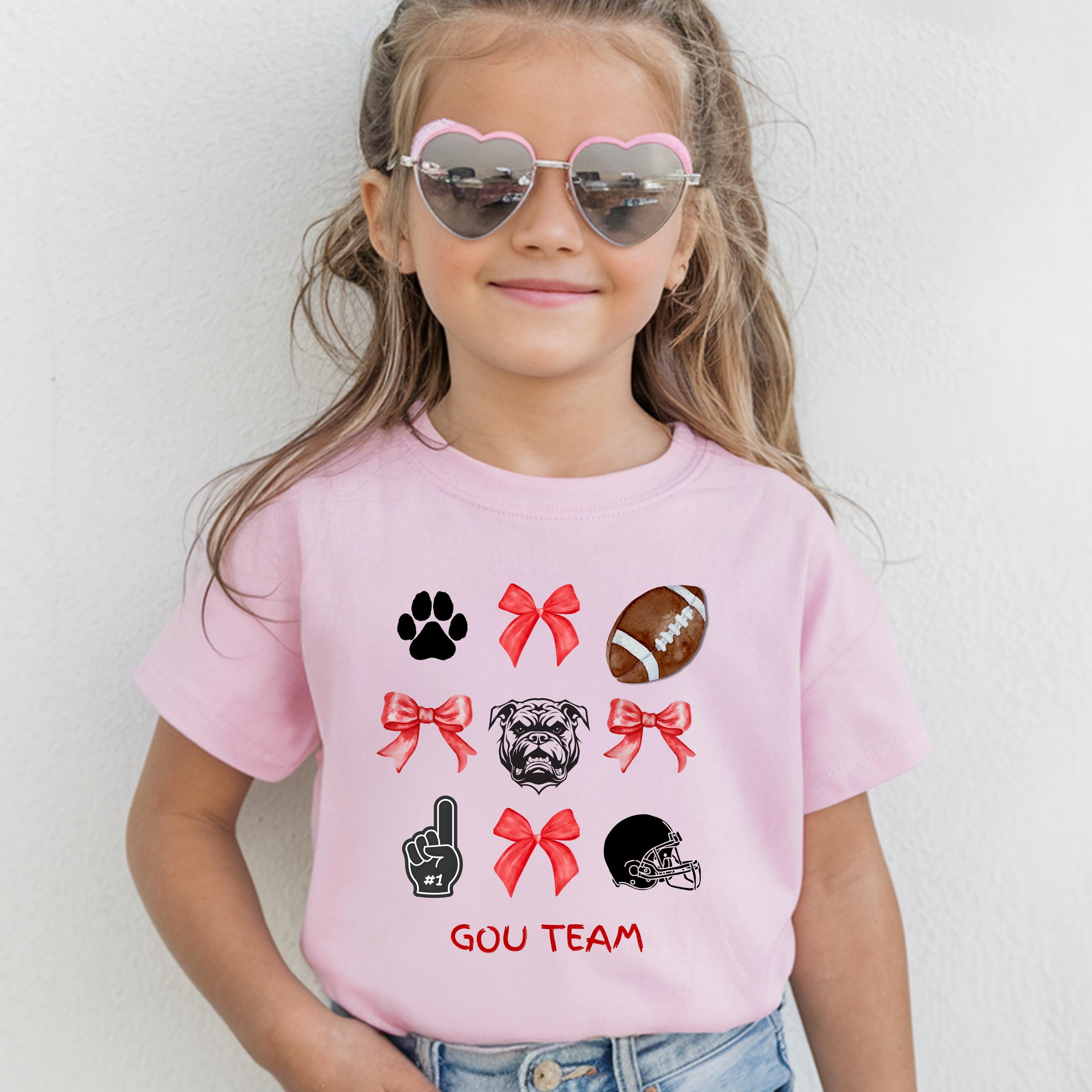 Kids Bulldogs Game Day Football T-Shirt, School Spirit!