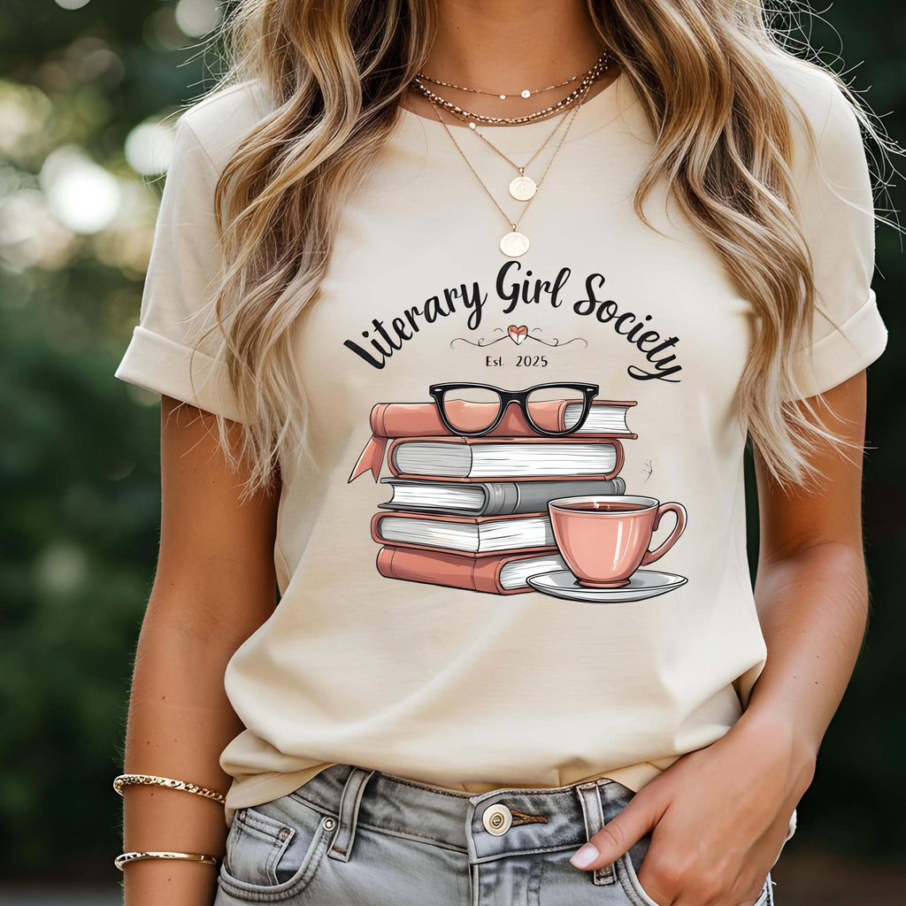 Literary Girl Society Tee, Book Lover Comfort Colors Shirt