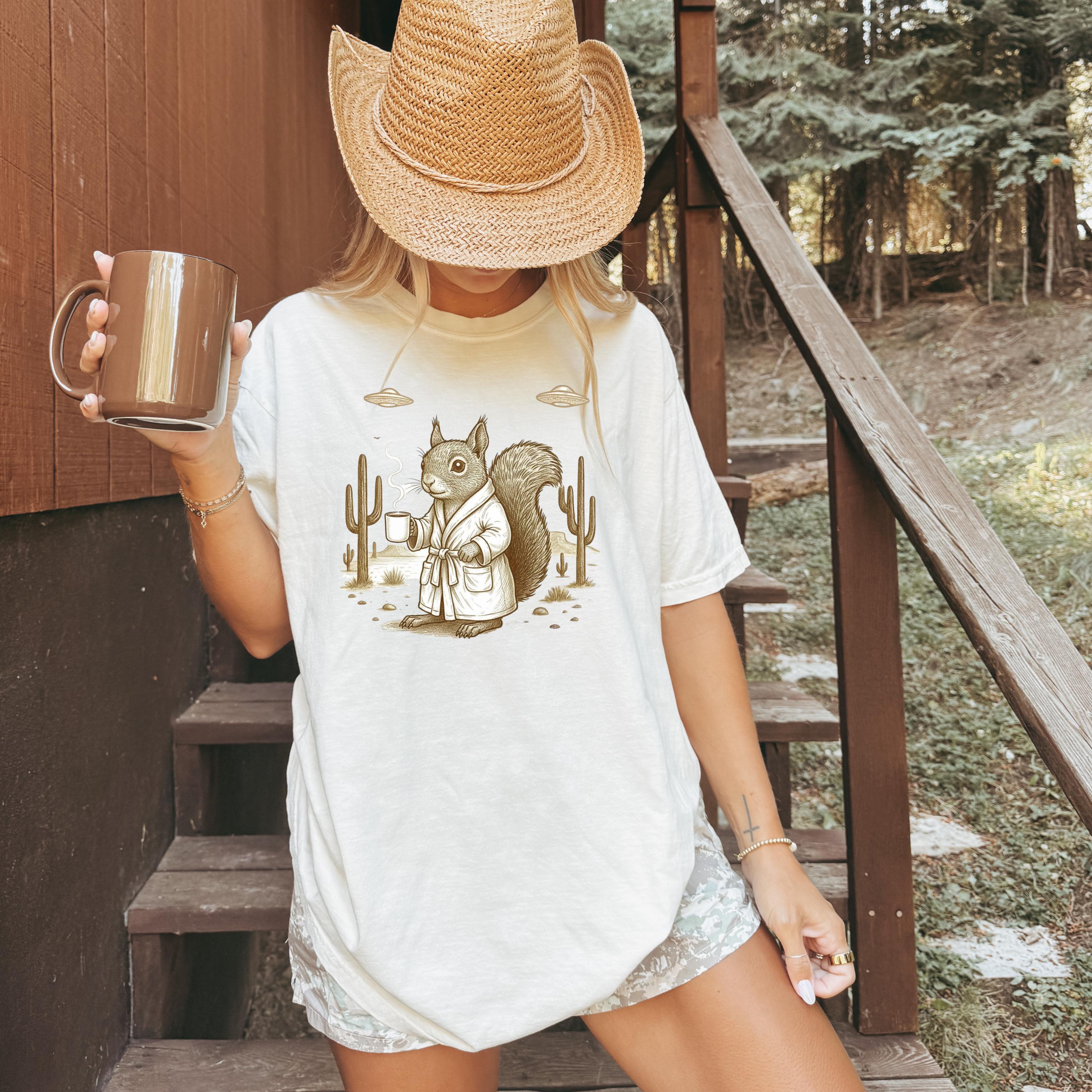 Coffee Squirrel Shirt | Comfort Colors 1717 Western UFO Tee
