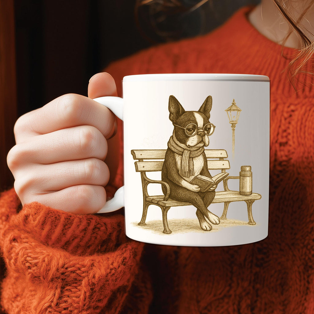 Boston Terrier Reading Mug