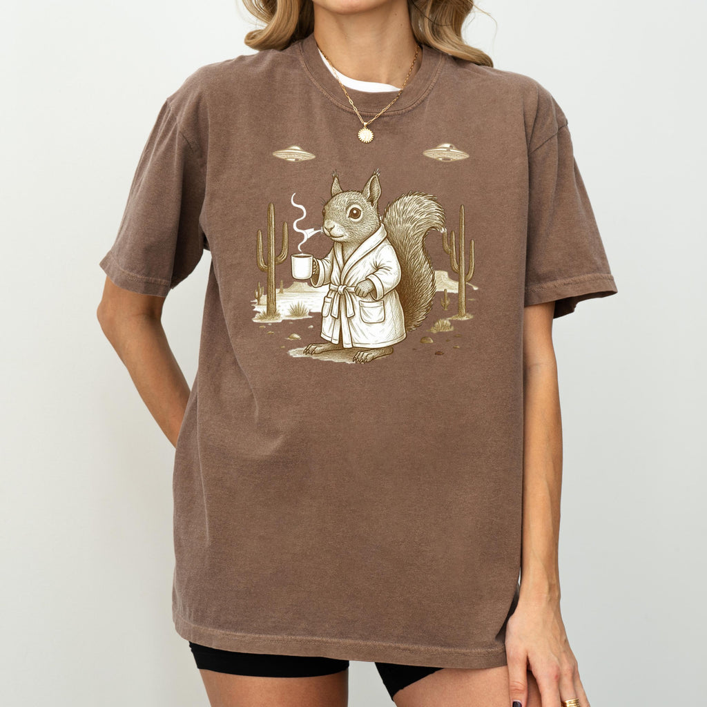 Coffee Squirrel Shirt | Comfort Colors 1717 Western UFO Tee