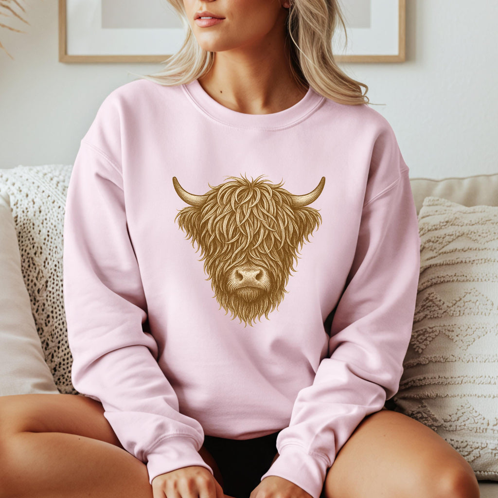 Highland Cow  Sweatshirt: cow themed gifts