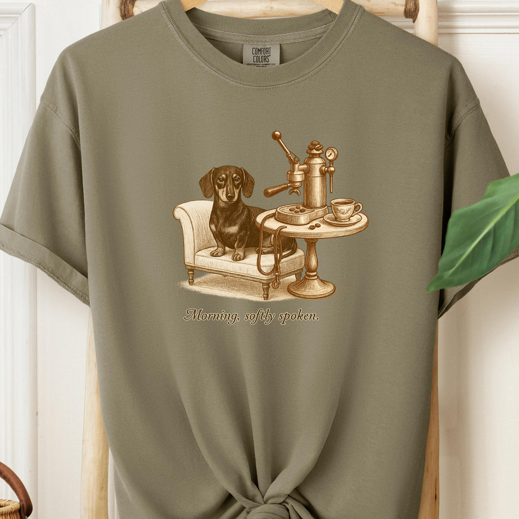 Dachshund Shirt, Morning,  Dog & Espresso