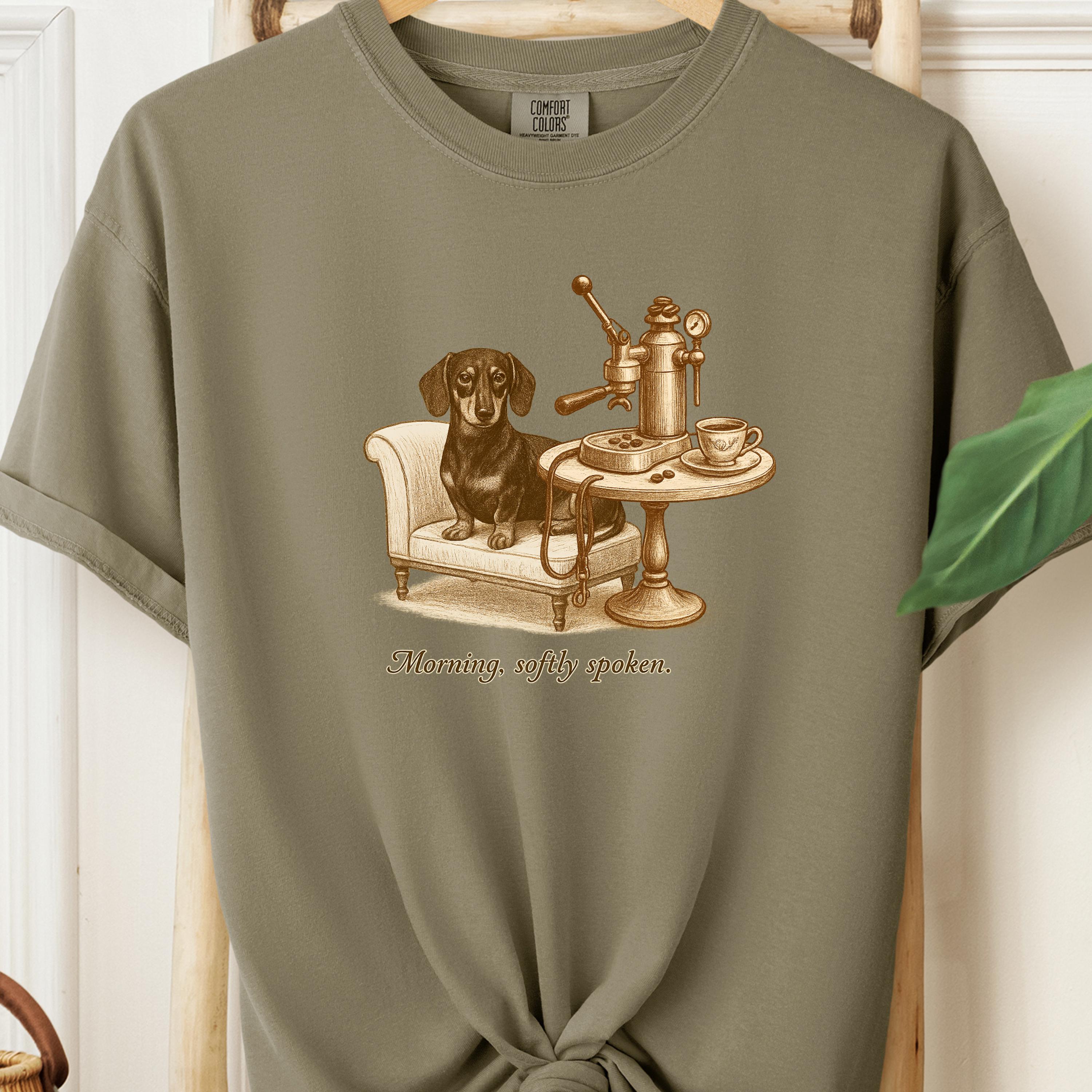 Dachshund Shirt, Morning,  Dog & Espresso