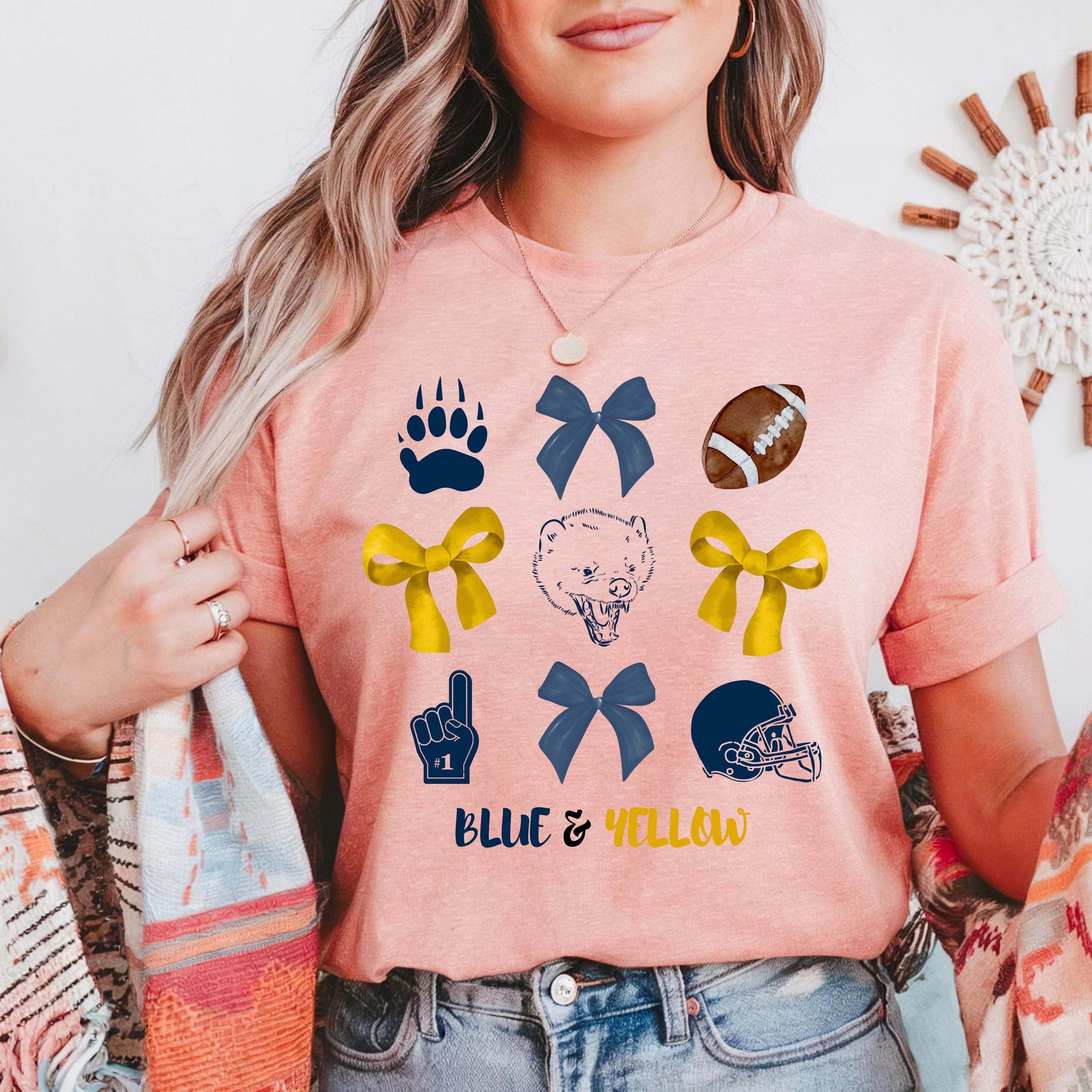 Blue & Yellow Game Day Tee, College football,