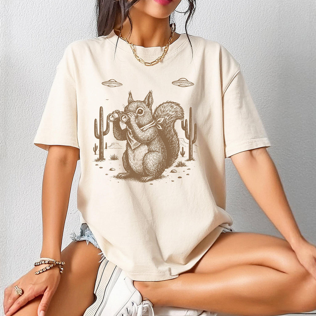 Space Cowboy Squirrel Tee | Comfort Colors 1717 UFO Art